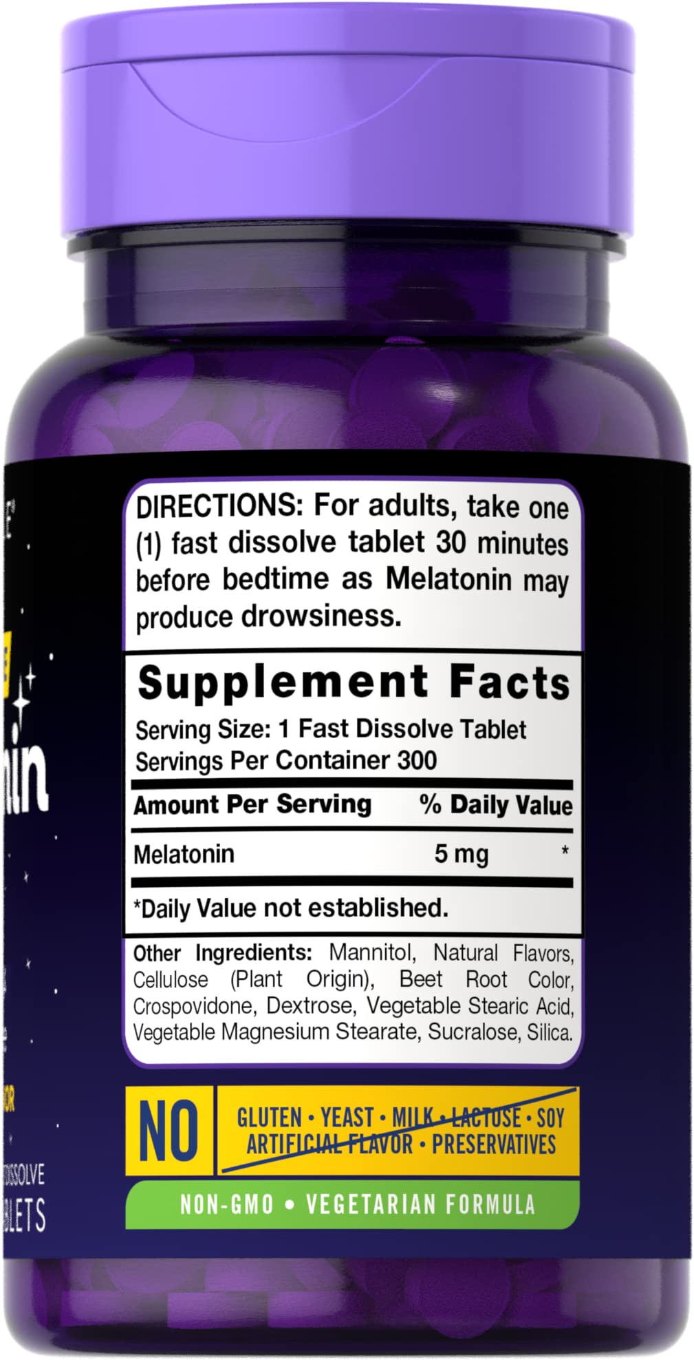Foto 3 pulgar | Suplemento Carlyle Melatonin De 5 Mg De Disolución Rápida, 300 Comprimidos - Venta Internacional.