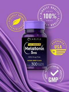 Foto 5 | Suplemento Carlyle Melatonin De 5 Mg De Disolución Rápida, 300 Comprimidos - Venta Internacional.