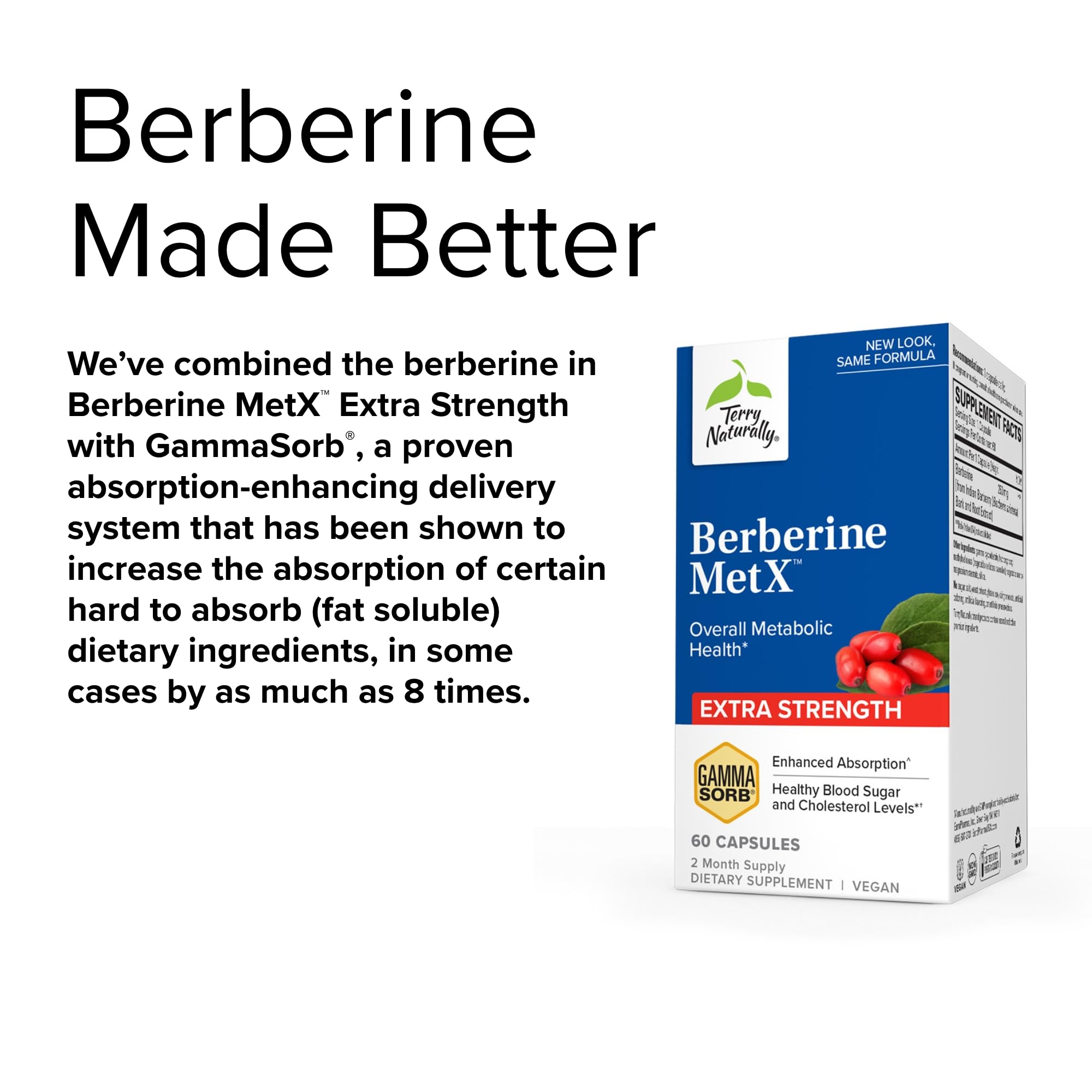 Foto 6 pulgar | Suplemento Terry Naturally Berberine Metx Extra Strength 60 Cápsulas - Venta Internacional.