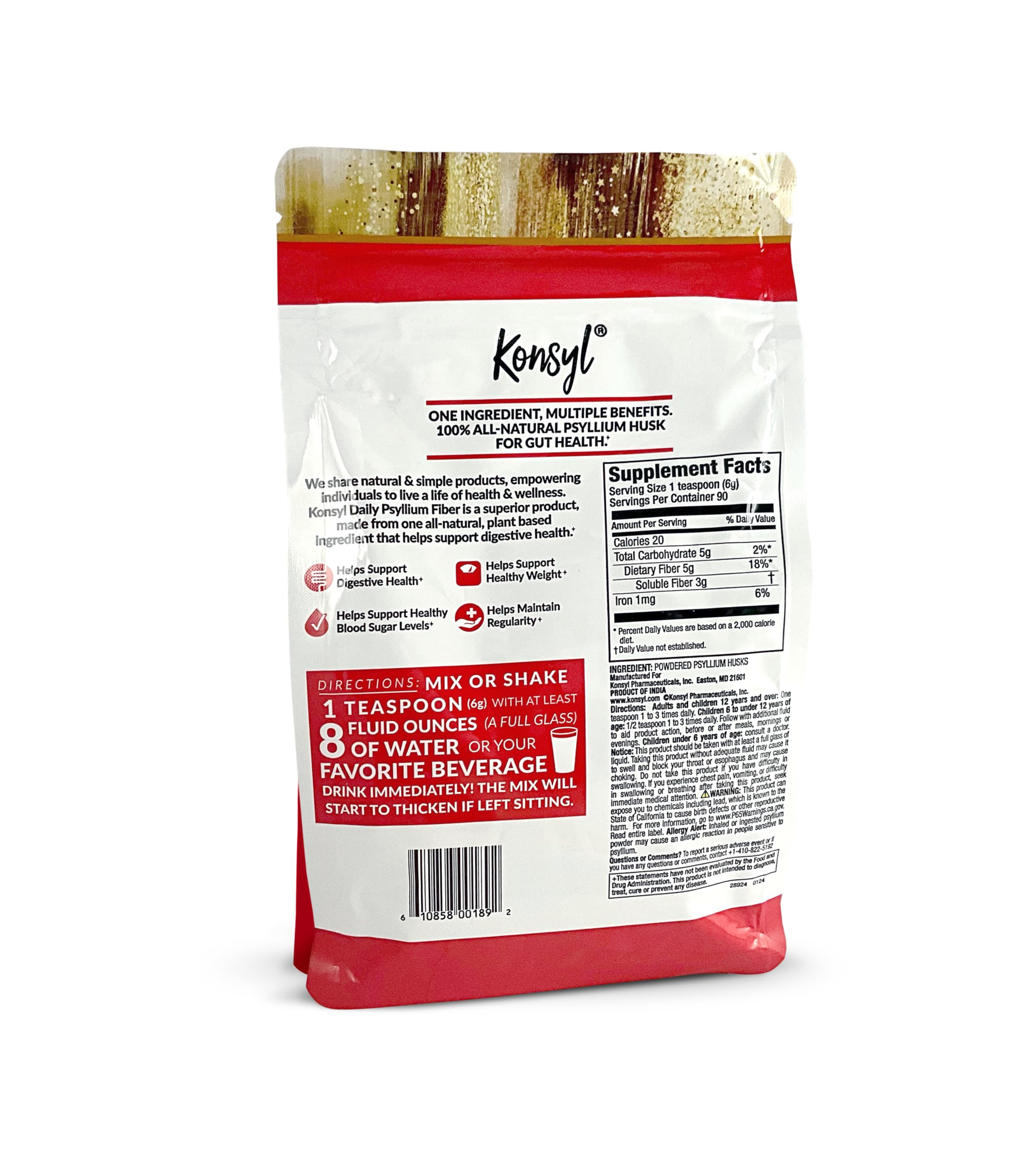 Foto 3 pulgar | Suplemento De Fibra Konsyl Daily Psyllium Fiber 540 G Naranja - Venta Internacional.
