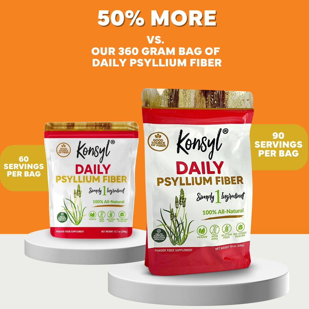 Foto 4 pulgar | Suplemento De Fibra Konsyl Daily Psyllium Fiber 540 G Naranja - Venta Internacional.