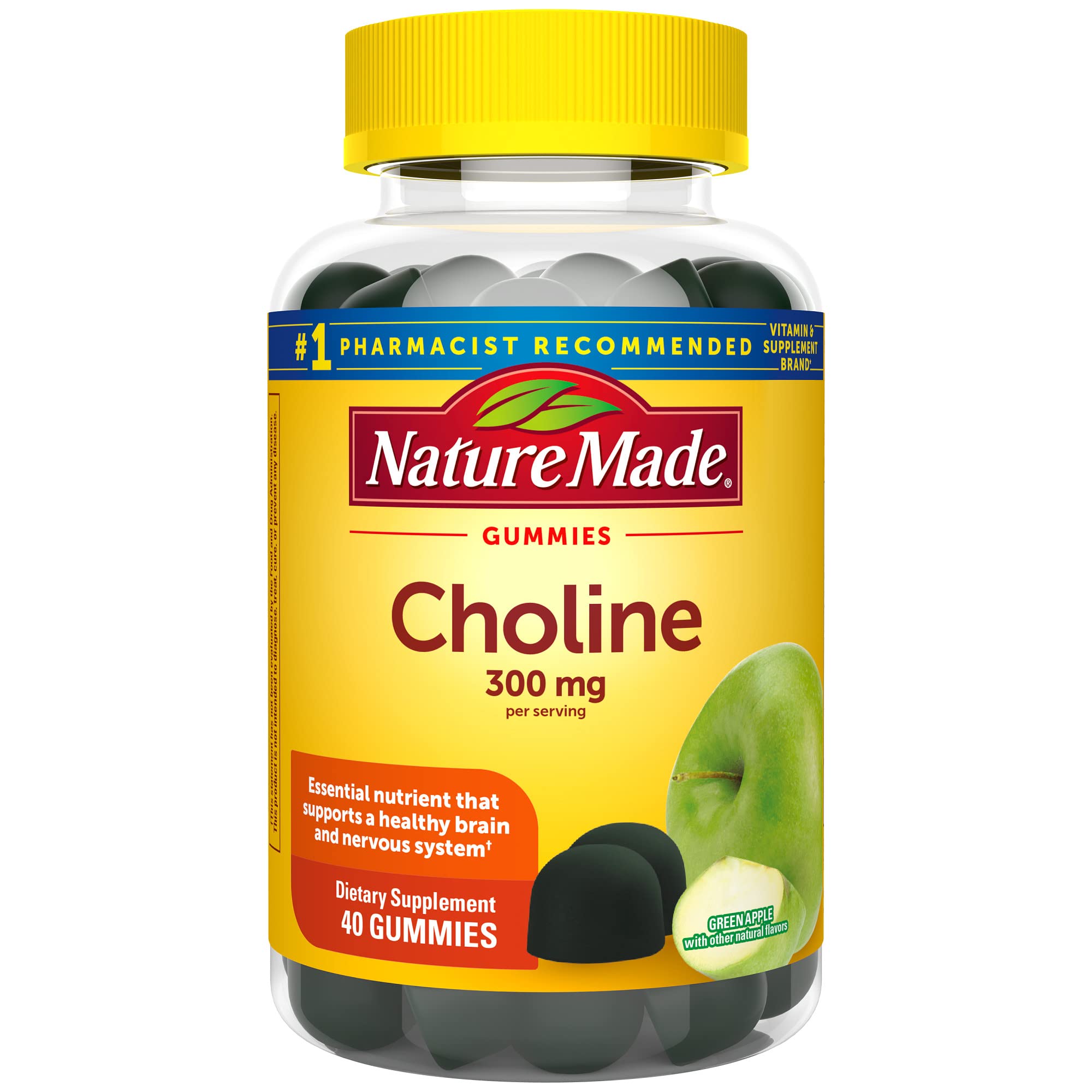 Foto 2 pulgar | Suplementos Nature Made Choline 300 Mg 40 Gomitas Veganas - Venta Internacional.