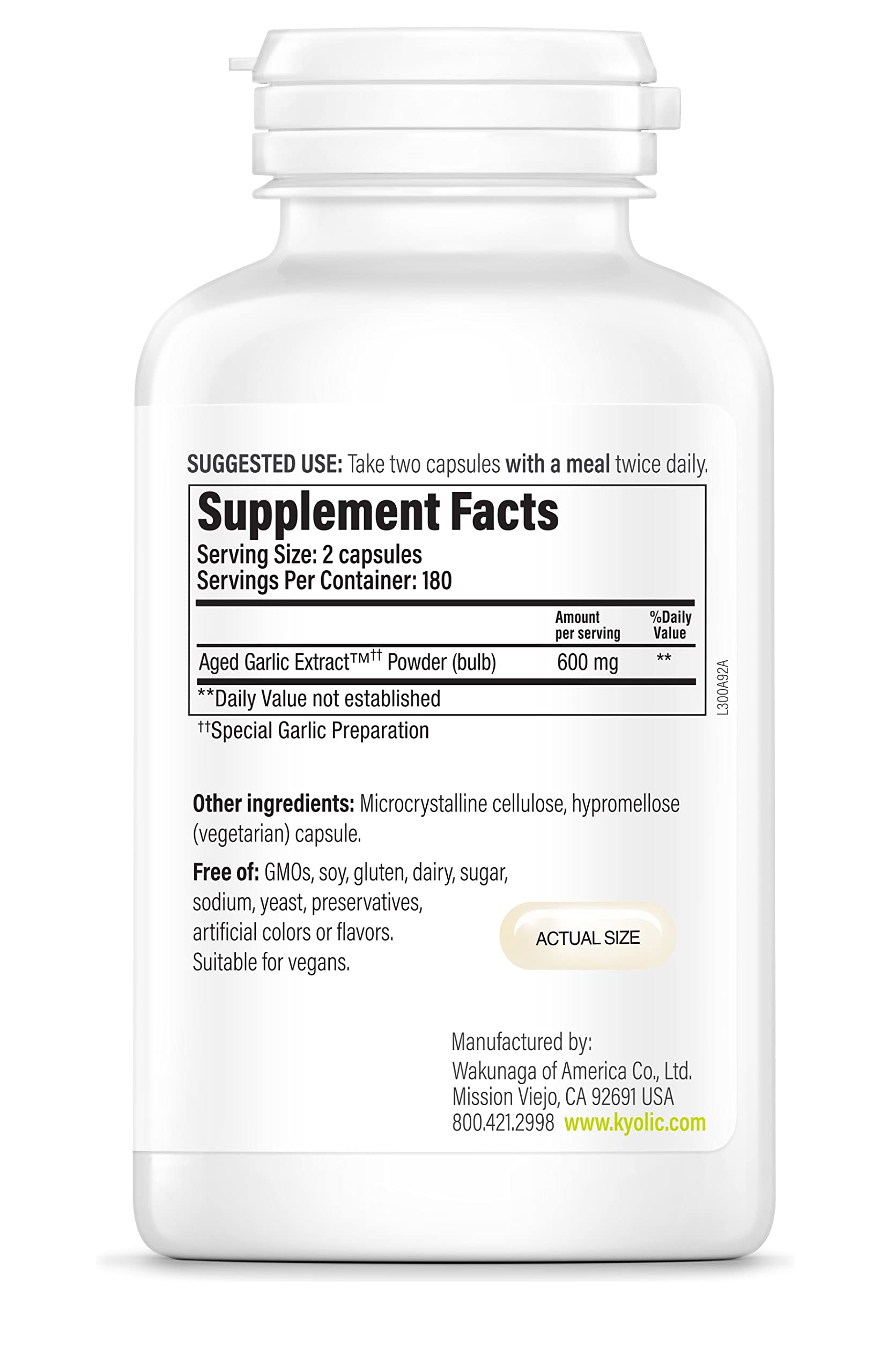 Foto 4 pulgar | Suplemento Kyolic Aged Garlic Extract Formula 300 360 Cápsulas - Venta Internacional.