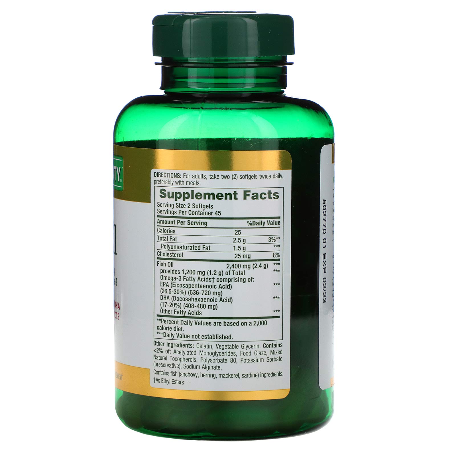 Foto 3 pulgar | Suplemento De Aceite De Pescado Nature's Bounty 2400 Mg 90 Cápsulas Blandas - Venta Internacional.