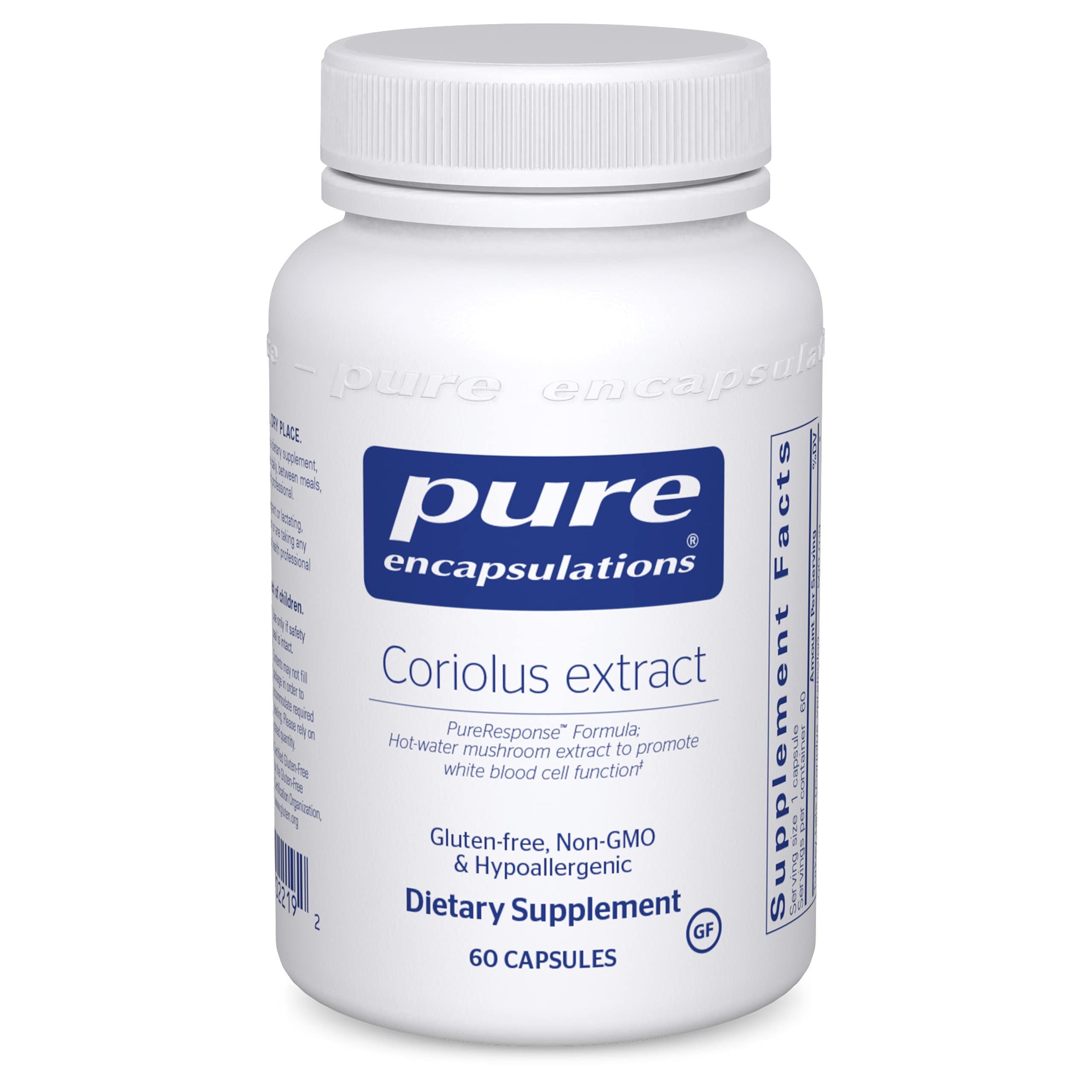 Foto 2 pulgar | Suplemento De Extracto De Coriolus De Pure Encapsulations 60 Cápsulas - Venta Internacional.