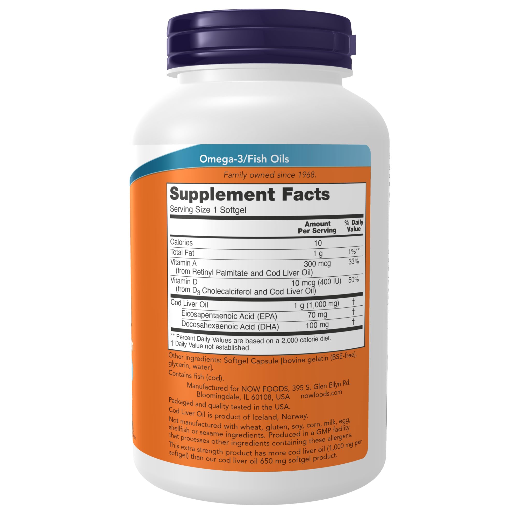 Foto 3 pulgar | Aceite De Hígado De Bacalao Supplements Now Extra Strength 1000 Mg 180 Cápsulas Blandas - Venta Internacional.