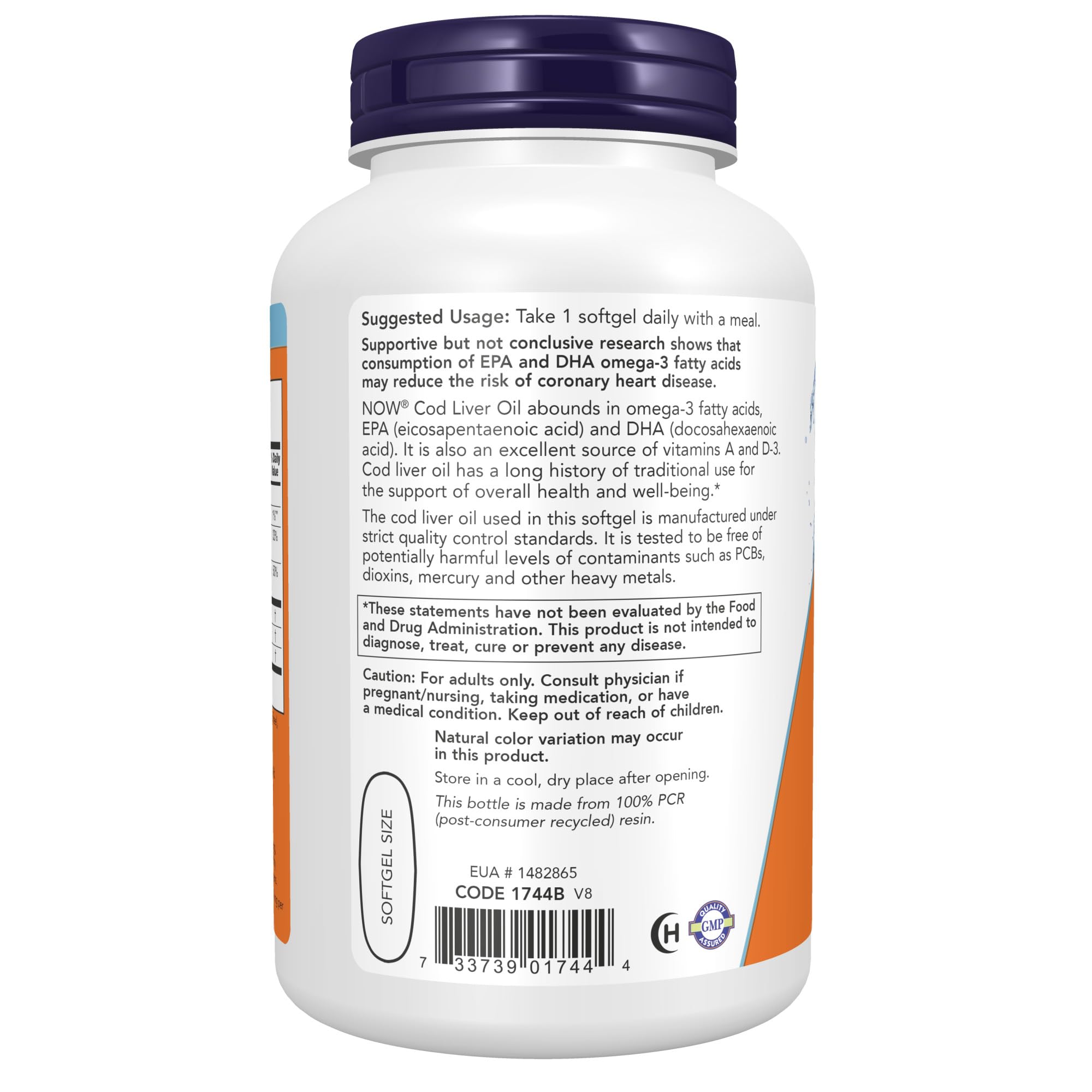 Foto 3 | Aceite De Hígado De Bacalao Supplements Now Extra Strength 1000 Mg 180 Cápsulas Blandas - Venta Internacional.