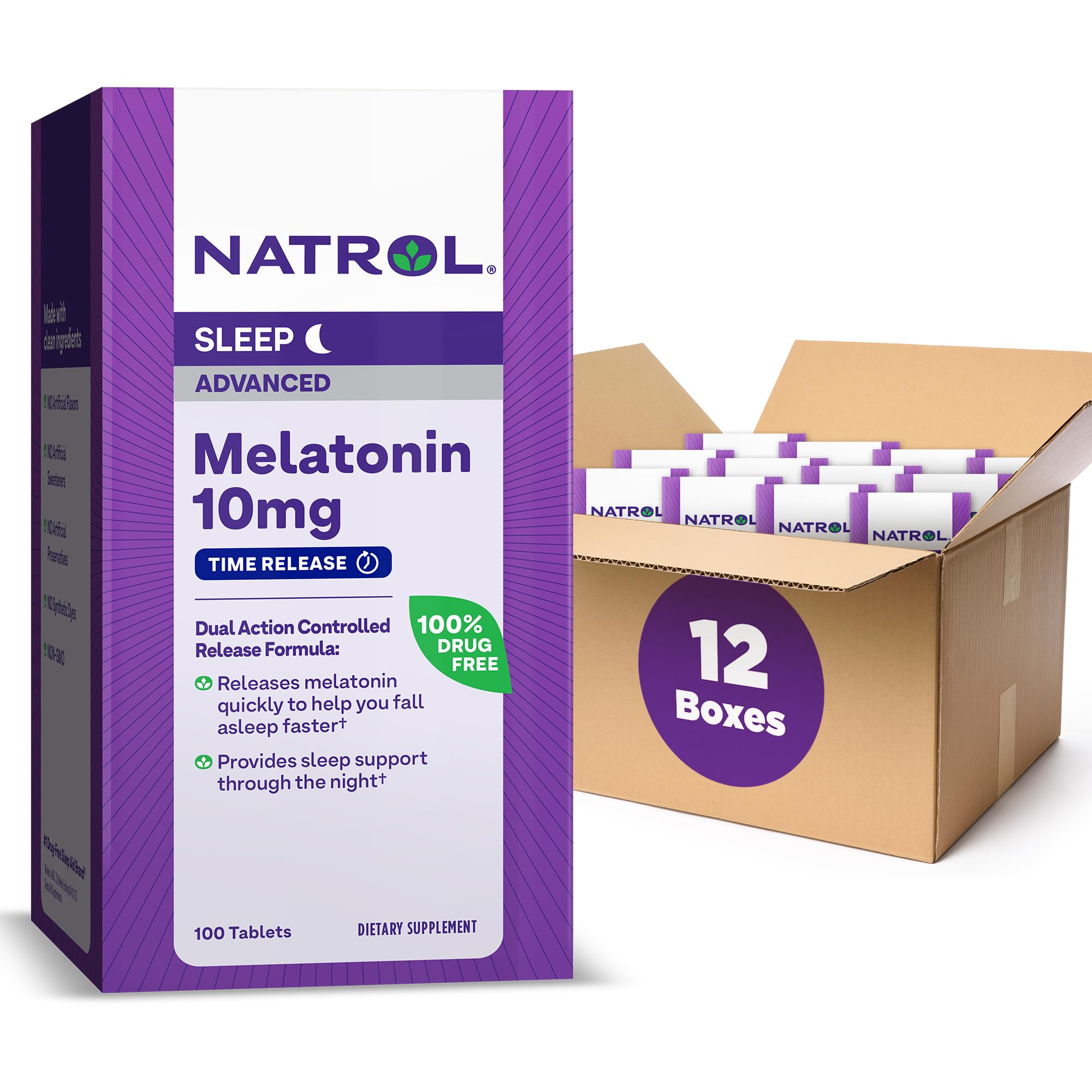Foto 2 pulgar | Suplemento Natrol Advanced Sleep Melatonin 10 Mg 100 Comprimidos - Venta Internacional.