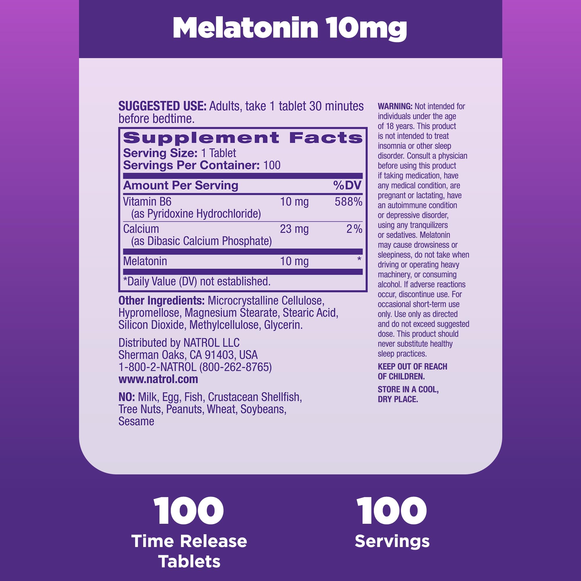 Foto 6 pulgar | Suplemento Natrol Advanced Sleep Melatonin 10 Mg 100 Comprimidos - Venta Internacional.