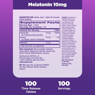 Foto 5 | Suplemento Natrol Advanced Sleep Melatonin 10 Mg 100 Comprimidos - Venta Internacional.