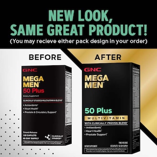 Foto 4 | Suplemento Multivitamínico Gnc Mega Men 50 Plus 120 Tabletas - Venta Internacional.