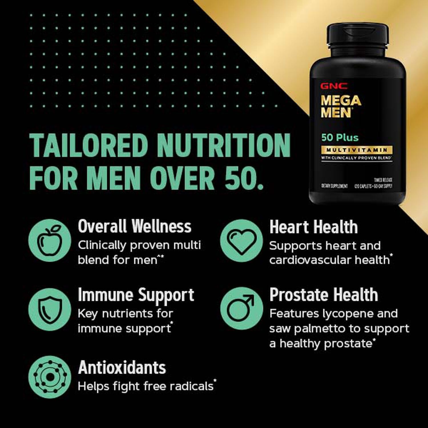 Foto 6 pulgar | Suplemento Multivitamínico Gnc Mega Men 50 Plus 120 Tabletas - Venta Internacional.