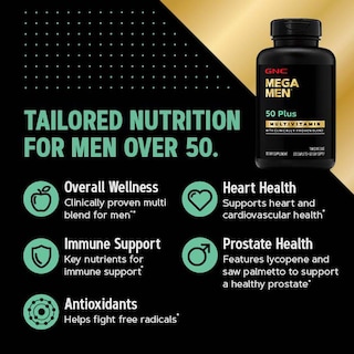 Foto 5 | Suplemento Multivitamínico Gnc Mega Men 50 Plus 120 Tabletas - Venta Internacional.
