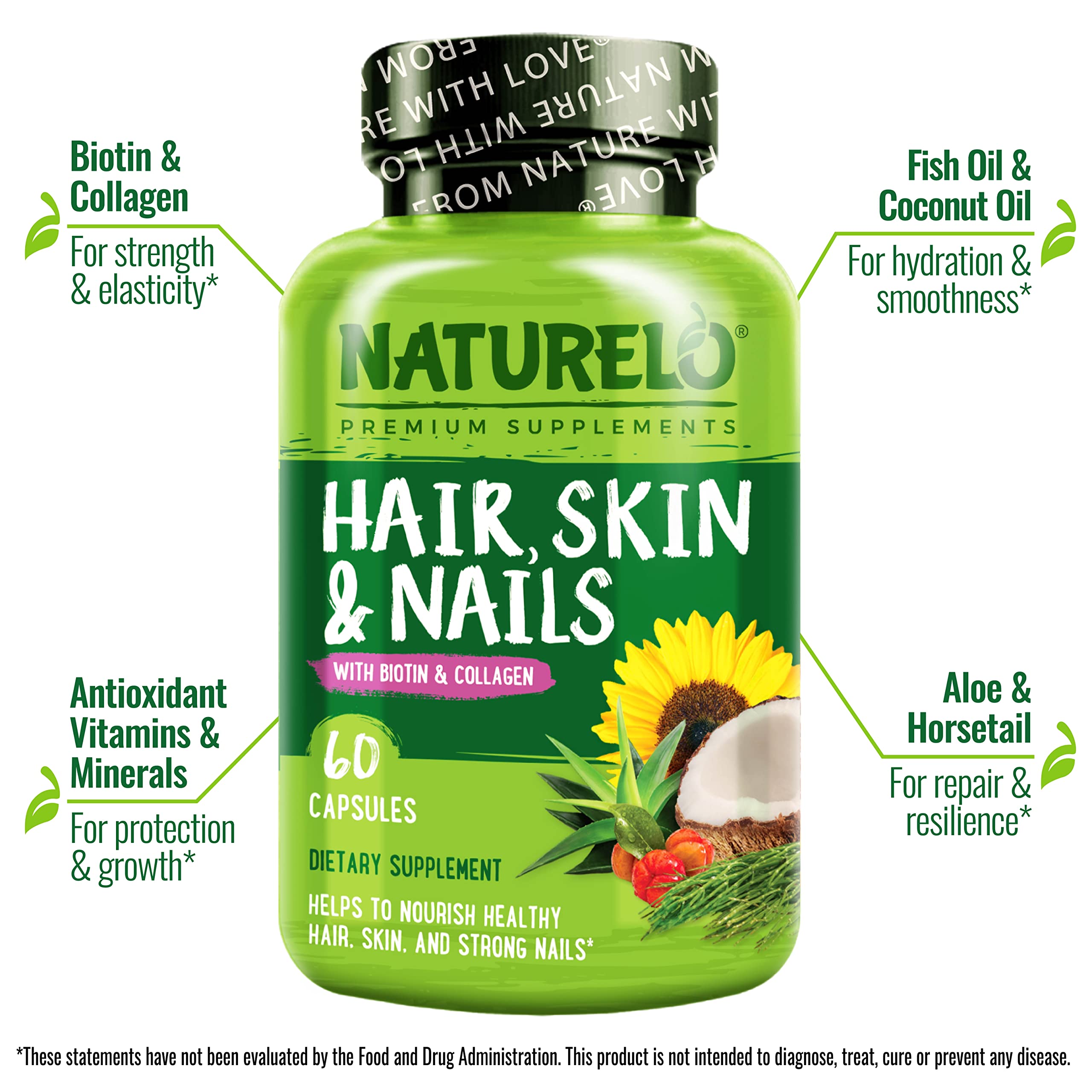 Foto 5 pulgar | Suplemento De Vitaminas Naturelo Para Cabello, Piel Y Uñas, 60 Cápsulas - Venta Internacional.