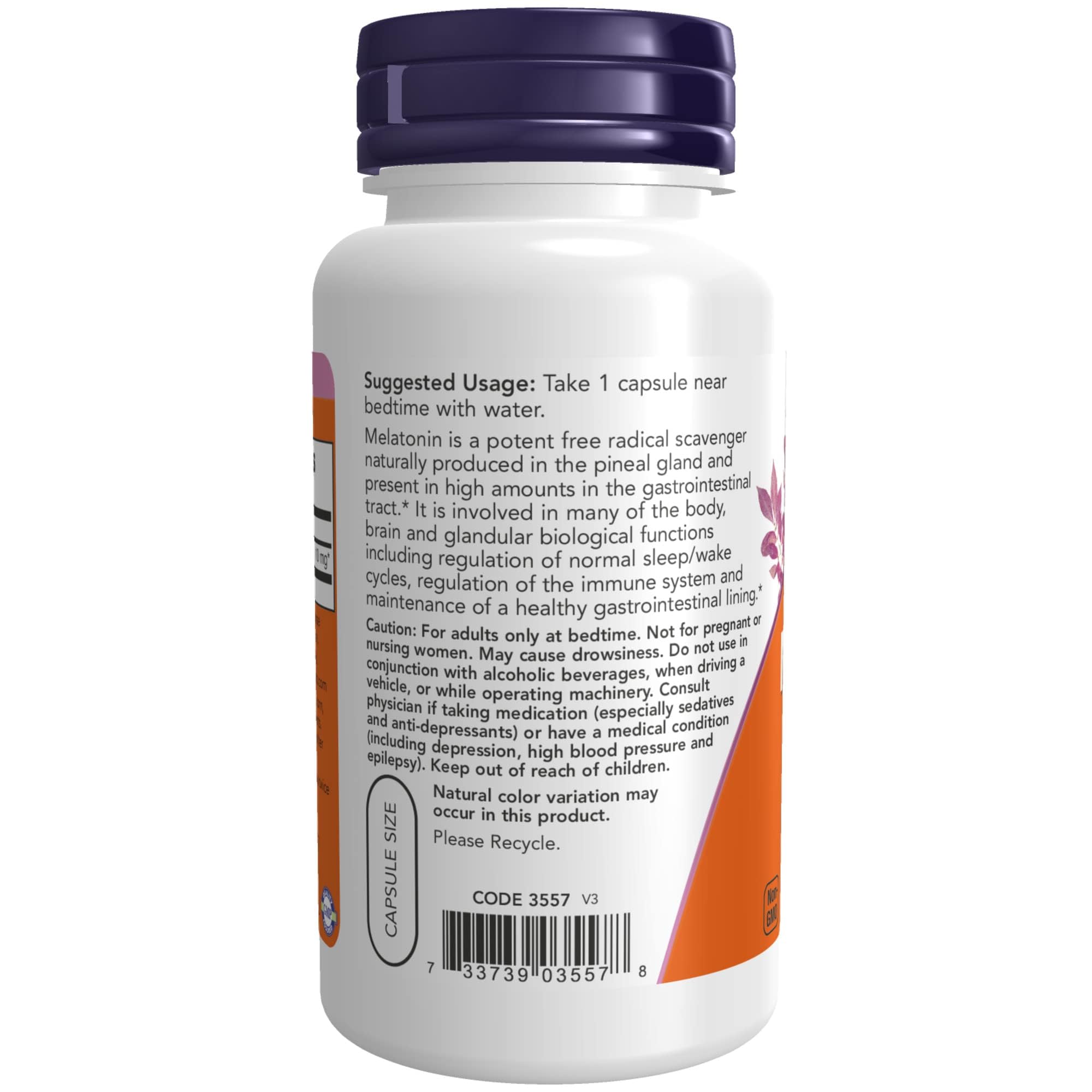 Foto 4 pulgar | Supplement Now Melatonin Extra Strength, 10 Mg, 100 Cápsulas Vegetales - Venta Internacional.