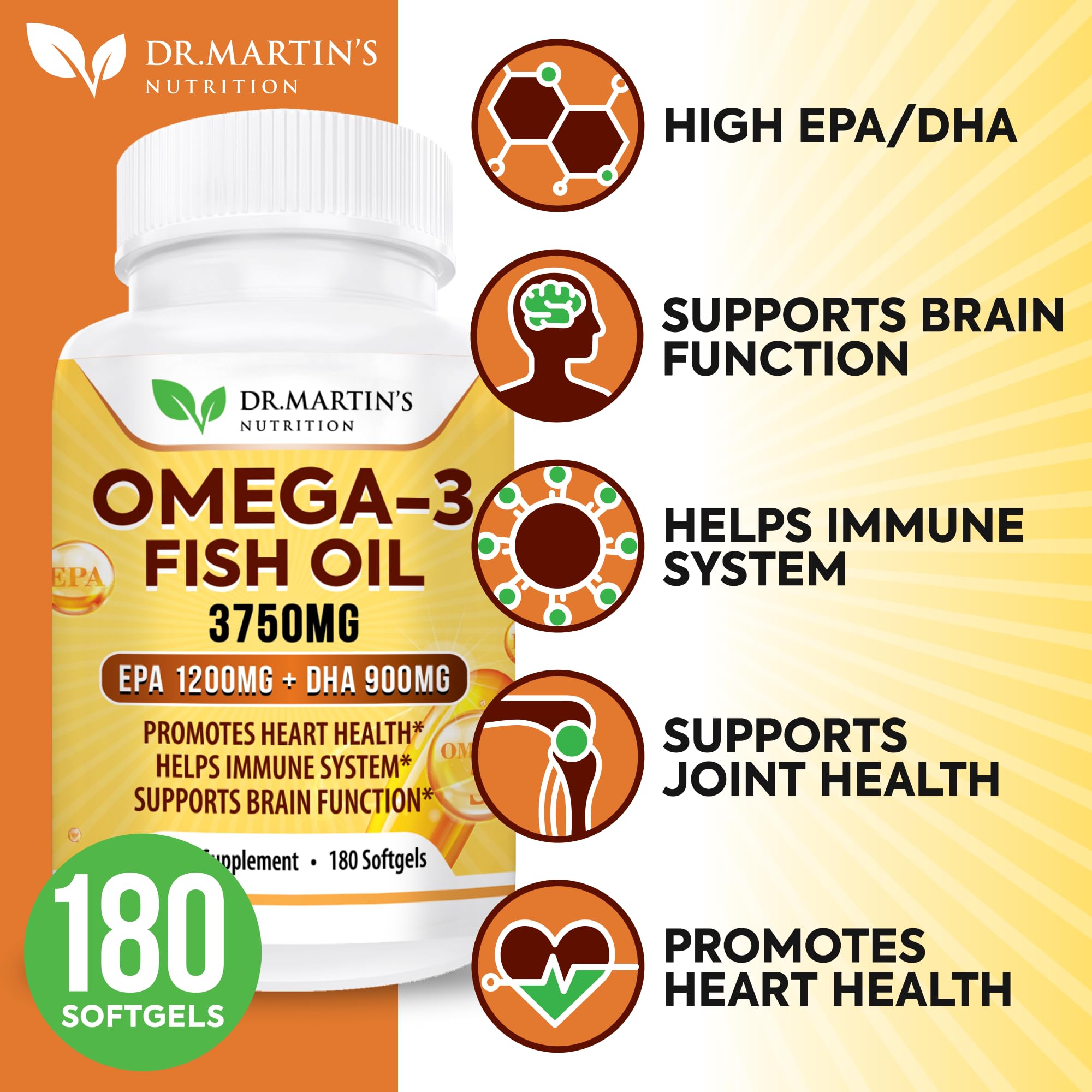 Foto 3 pulgar | Suplemento De Aceite De Pescado Omega 3 De Dr. Martin's Nutrition 3750 Mg - Venta Internacional.