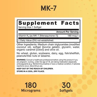 Foto 6 | Suplemento Jarrow Formulas Mk-7 180 Mcg De Vitamina K2 30 Cápsulas Blandas - Venta Internacional.