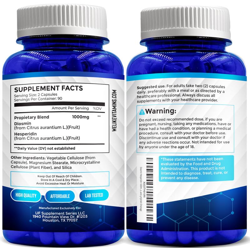 Foto 7 pulgar | Suplemento: We Like Vitaminas, Diosmina, Hesperidina, 1000 Mg, 180 Cápsulas - Venta Internacional.
