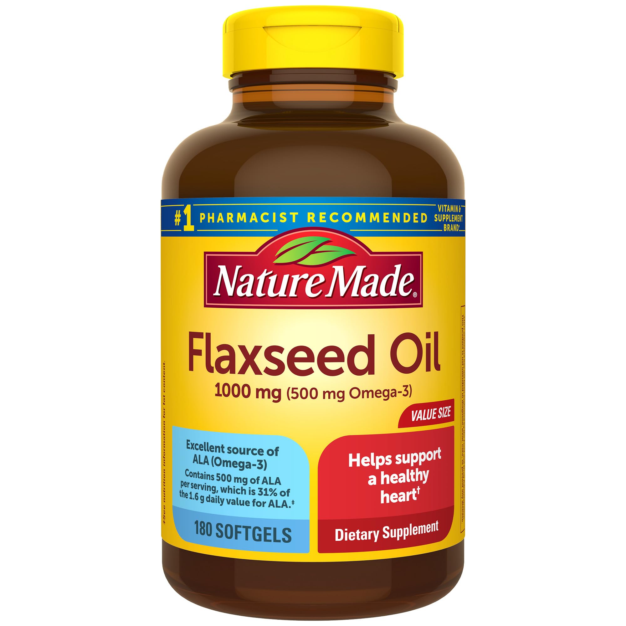 Foto 1 | Suplemento De Aceite De Linaza Hecho Por La Naturaleza, 1000 Mg De Omega-3, 180 Cápsulas Blandas - Venta Internacional.
