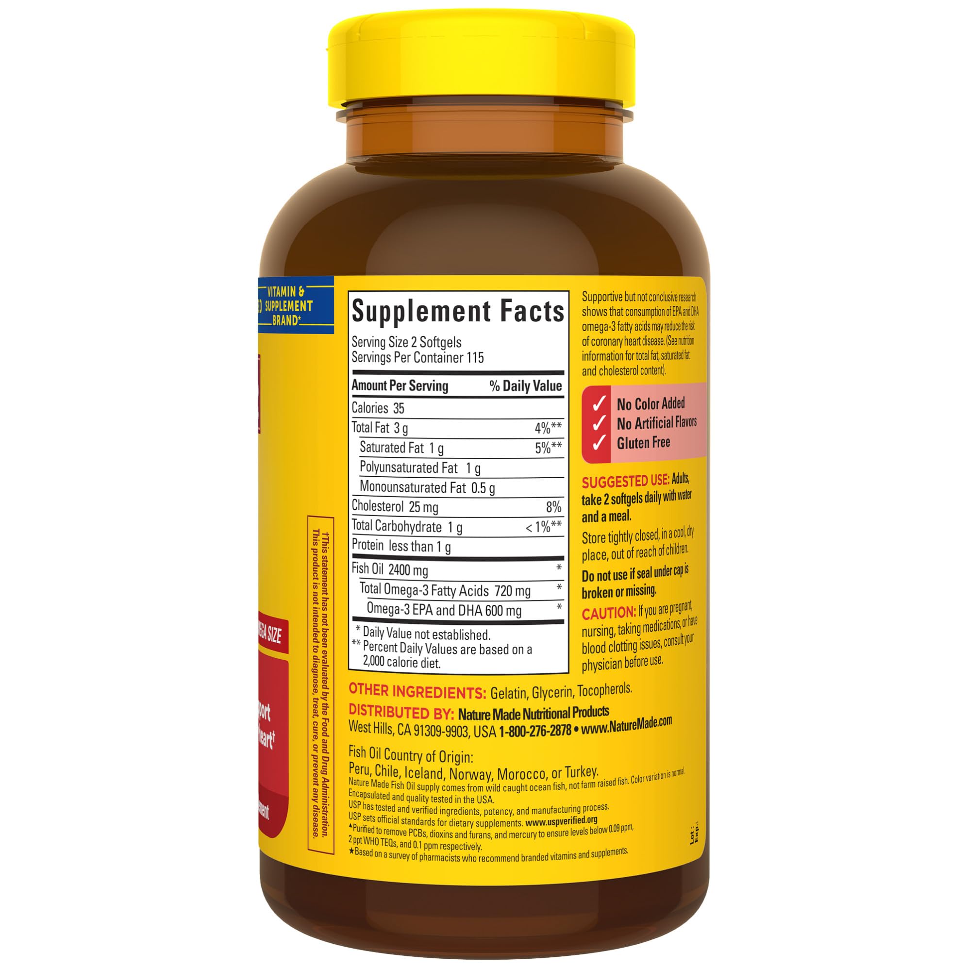 Foto 8 pulgar | Suplemento De Aceite De Pescado Hecho En La Naturaleza, 1200 Mg De Omega 3, 230 Cápsulas Blandas - Venta Internacional.