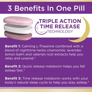 Foto 5 | Suplemento Nature's Bounty Melatonin Sleep3 10 Mg 30 Comprimidos - Venta Internacional.