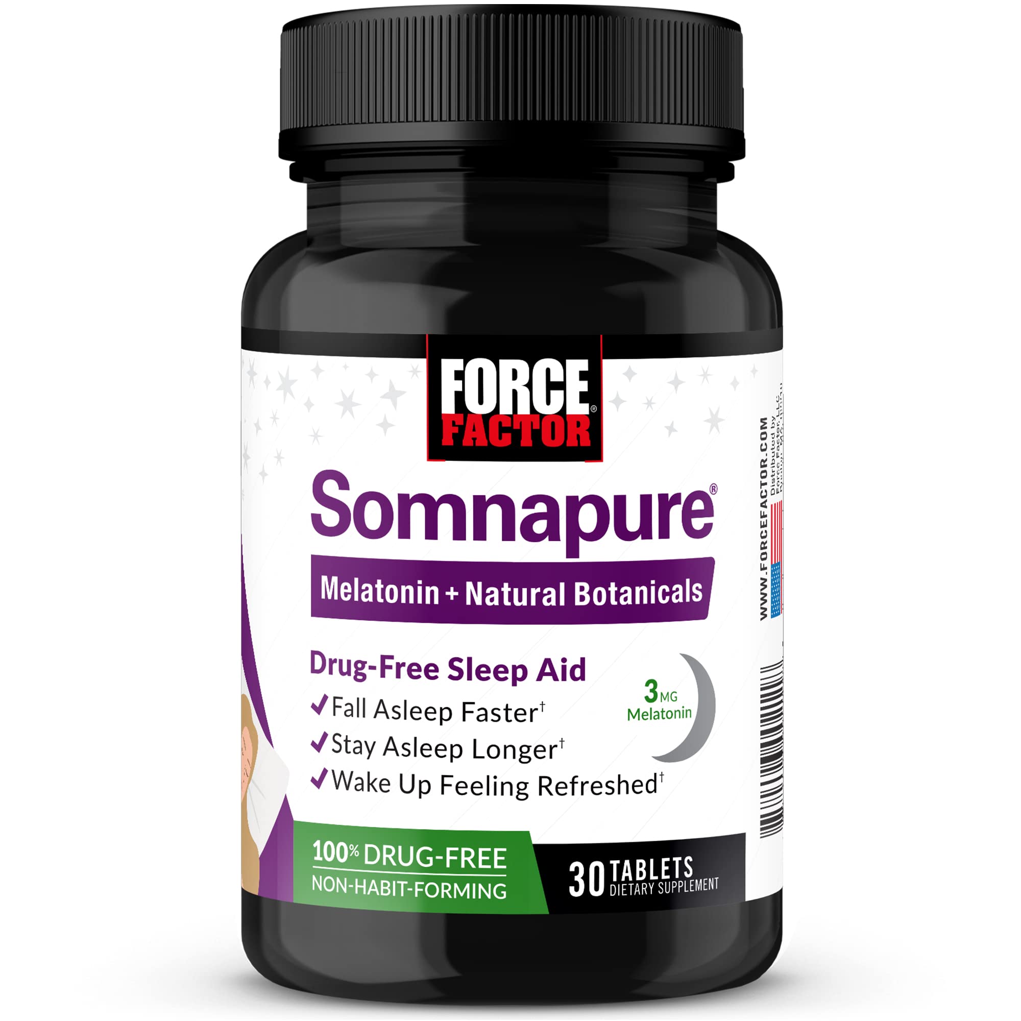 Foto 2 pulgar | Sleep Aid Force Factor Somnapure Con Melatonina 30 Comprimidos - Venta Internacional.