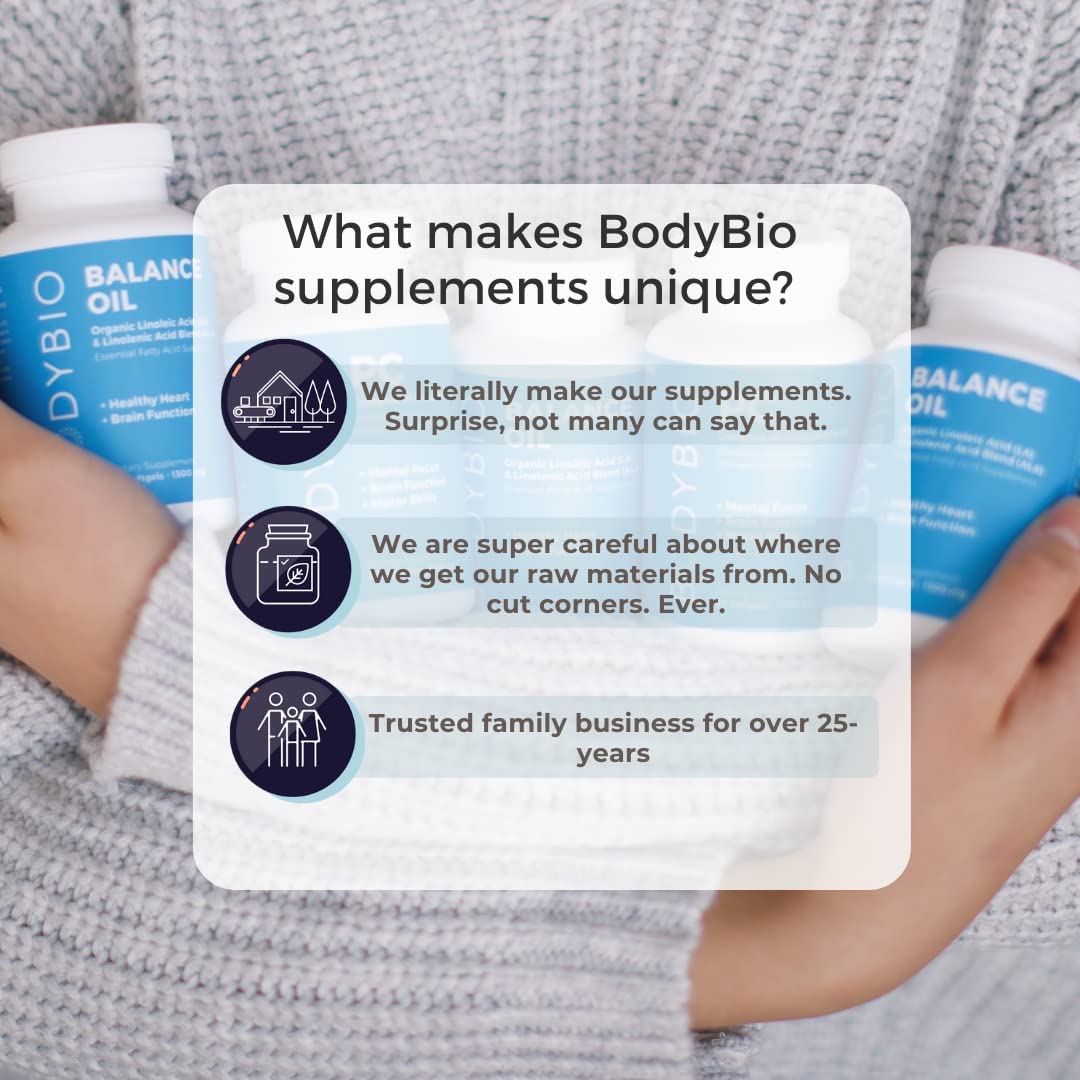 Foto 6 pulgar | Suplemento Bodybio Balance Oil Omega 3 Y 6 60 Cápsulas Blandas - Venta Internacional.