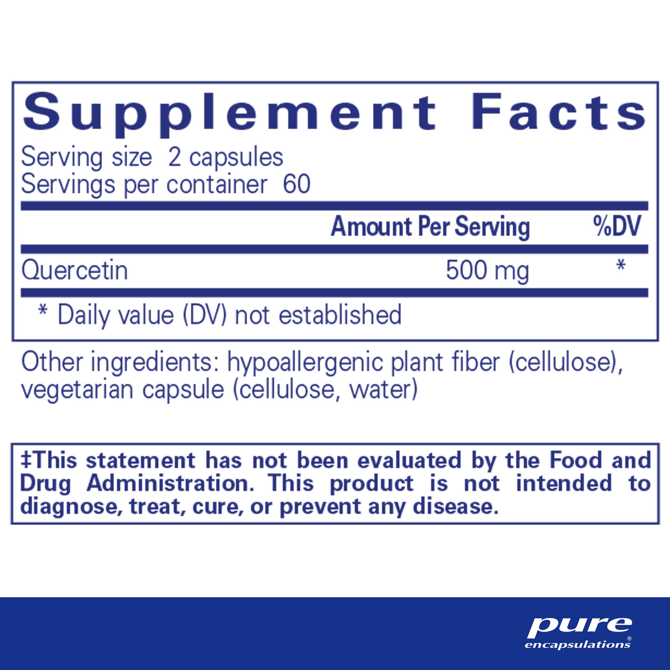 Foto 3 pulgar | Suplemento De Quercetina De Pure Encapsulations, 500 Mg, 120 Cápsulas - Venta Internacional.