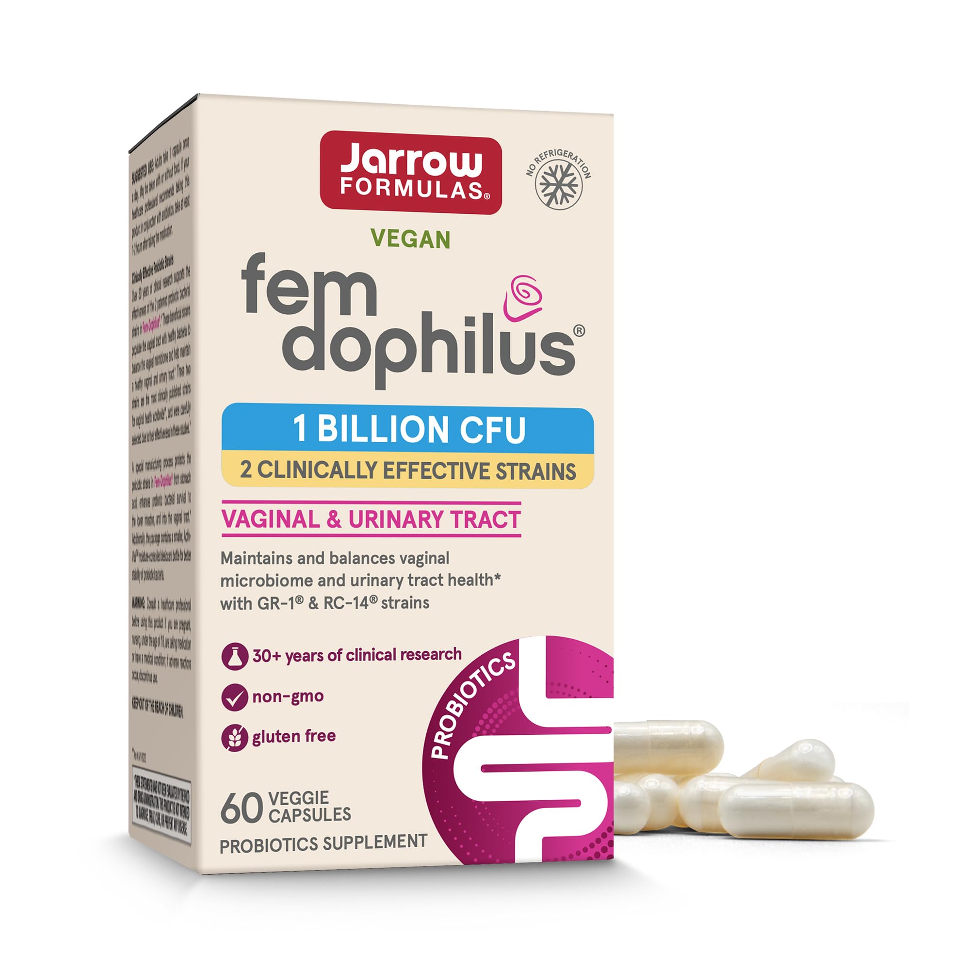 Foto 2 pulgar | Probiótico Jarrow Formulas Fem-dophilus, 1 Billón De Cfu, 60 Cápsulas - Venta Internacional.