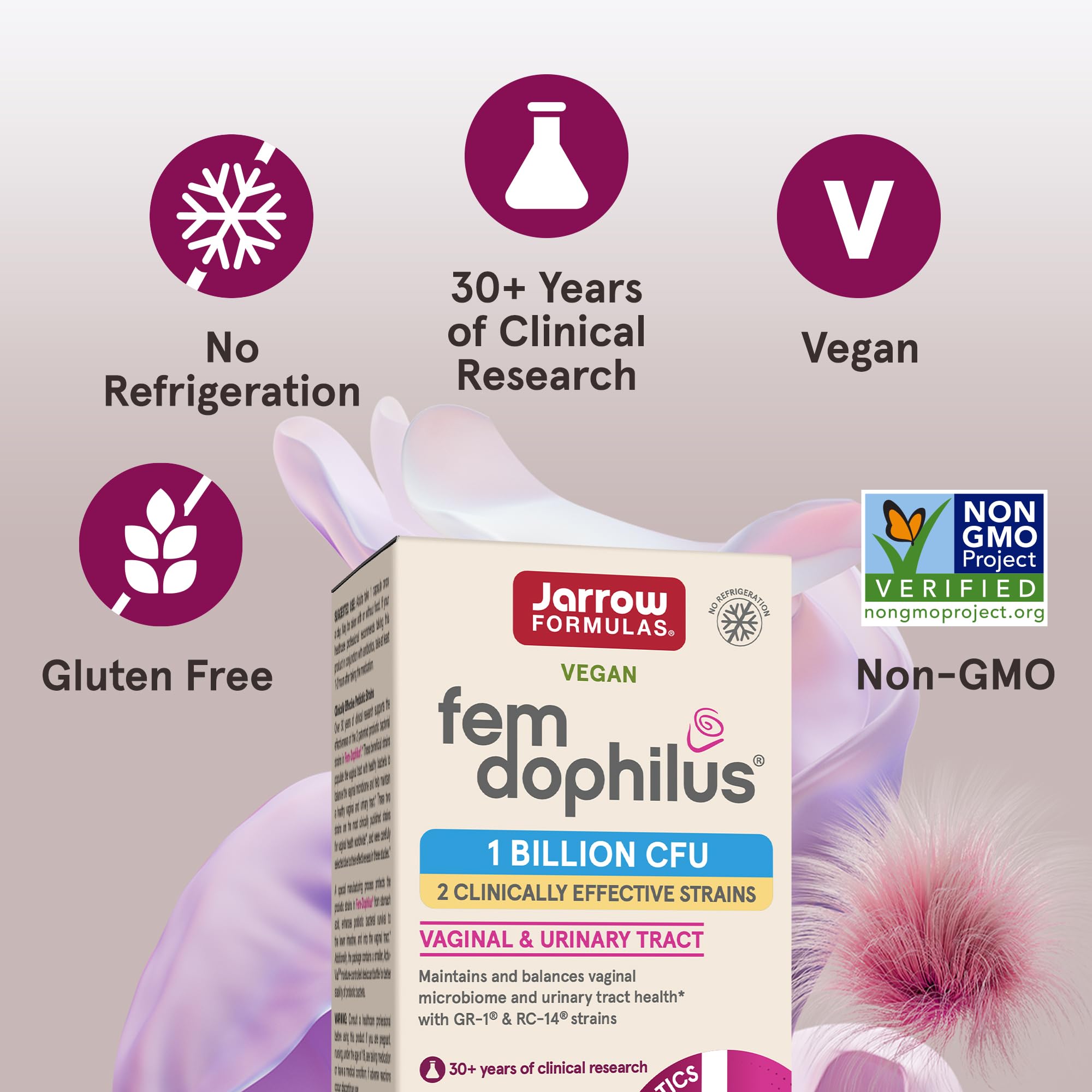 Foto 5 | Probiótico Jarrow Formulas Fem-dophilus, 1 Billón De Cfu, 60 Cápsulas - Venta Internacional.