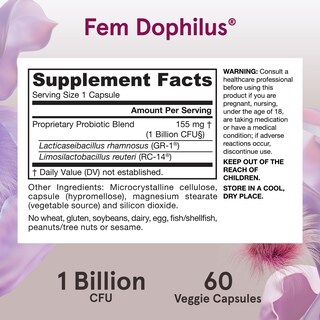 Foto 6 | Probiótico Jarrow Formulas Fem-dophilus, 1 Billón De Cfu, 60 Cápsulas - Venta Internacional.