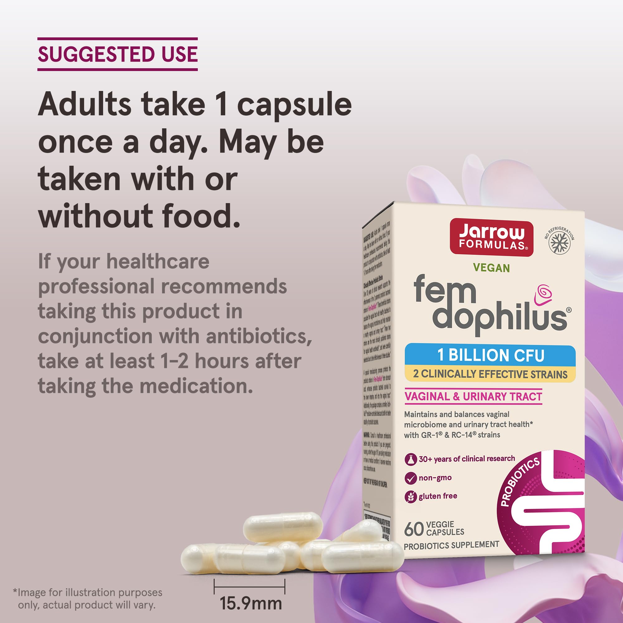 Foto 7 | Probiótico Jarrow Formulas Fem-dophilus, 1 Billón De Cfu, 60 Cápsulas - Venta Internacional.