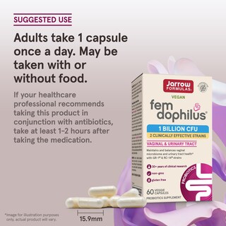 Foto 7 | Probiótico Jarrow Formulas Fem-dophilus, 1 Billón De Cfu, 60 Cápsulas - Venta Internacional.