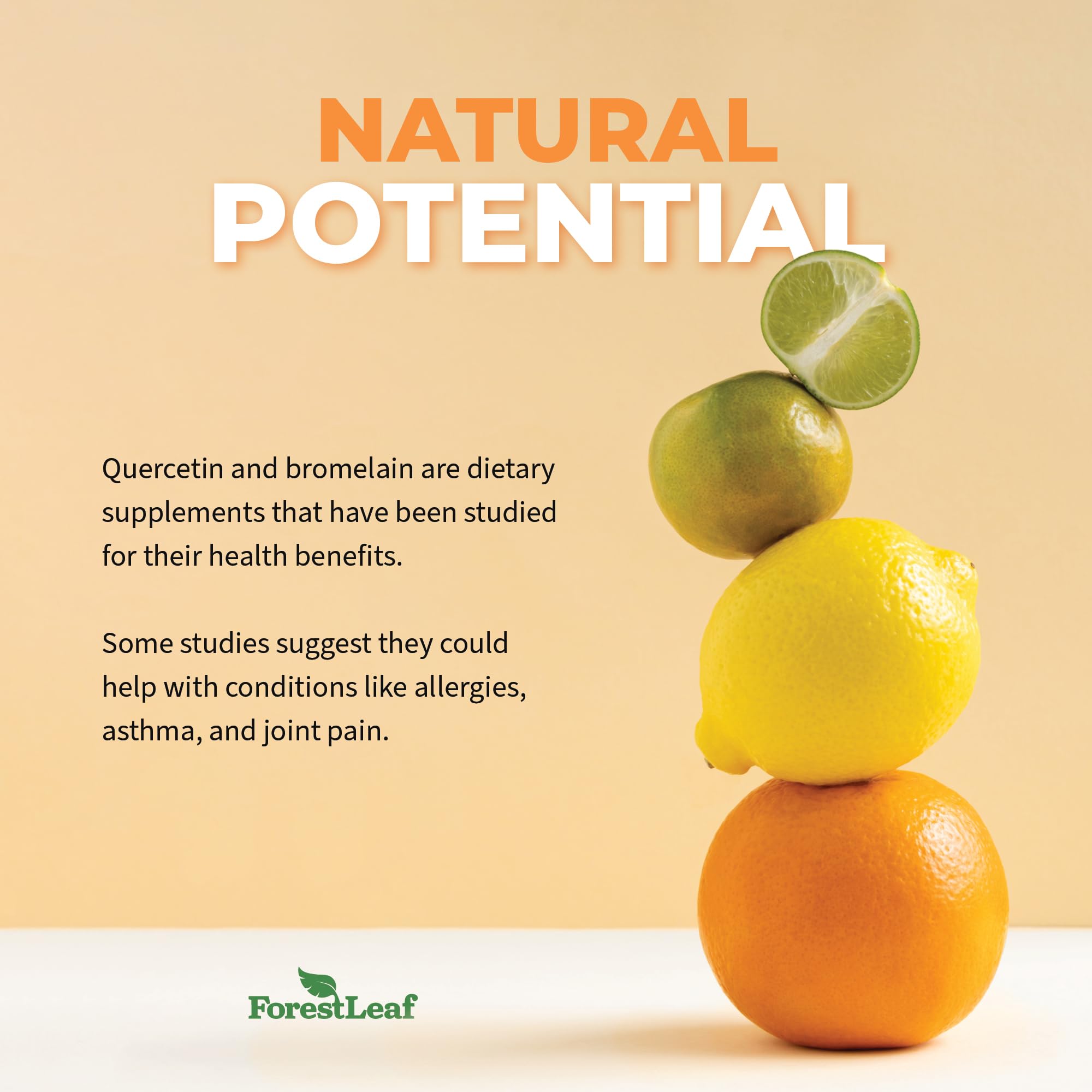 Foto 7 pulgar | Suplemento De Quercetina Forestleaf 500 Mg Con Bromelina Y Vitamina C - Venta Internacional.