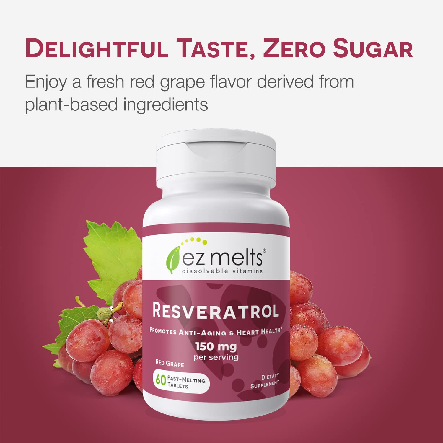 Foto 6 pulgar | Suplemento Ez Melts, Resveratrol Soluble, 150 Mg, Suministro Para 1 Mes - Venta Internacional.