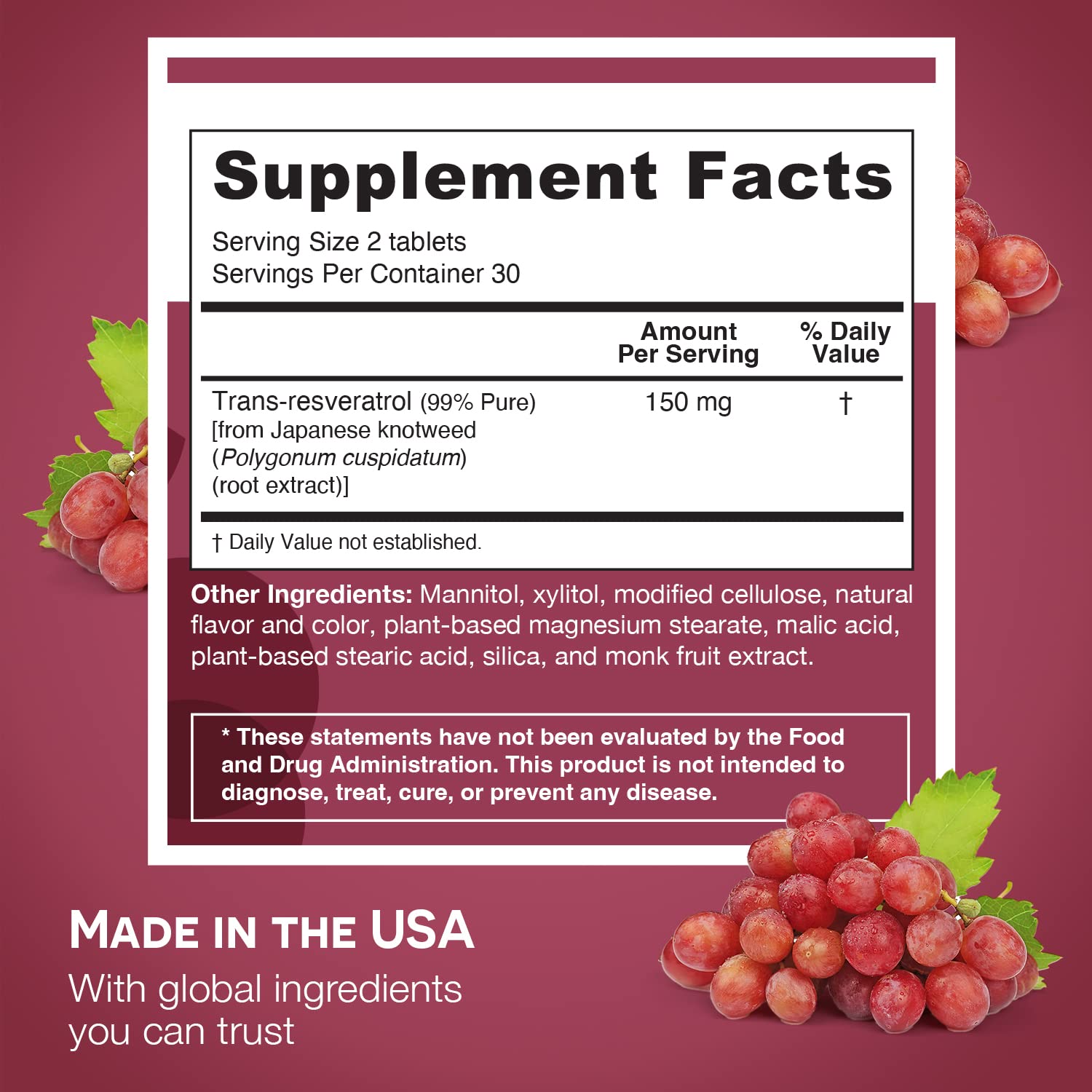 Foto 7 pulgar | Suplemento Ez Melts, Resveratrol Soluble, 150 Mg, Suministro Para 1 Mes - Venta Internacional.