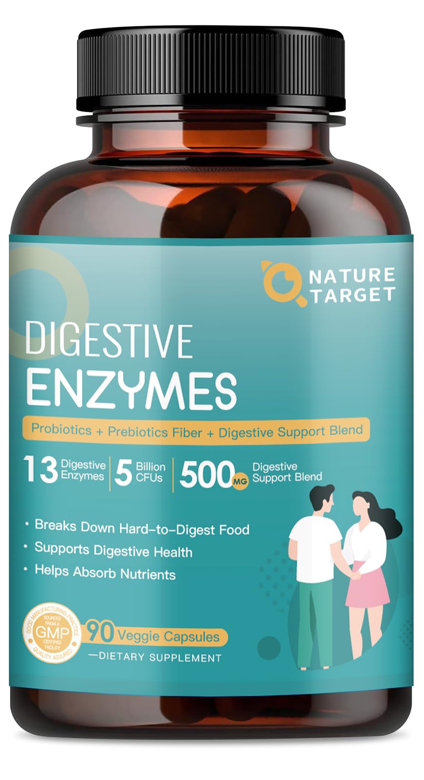Foto 1 | Suplemento Nature Target Digestive Enzymes 90 Cápsulas Vegetarianas - Venta Internacional.