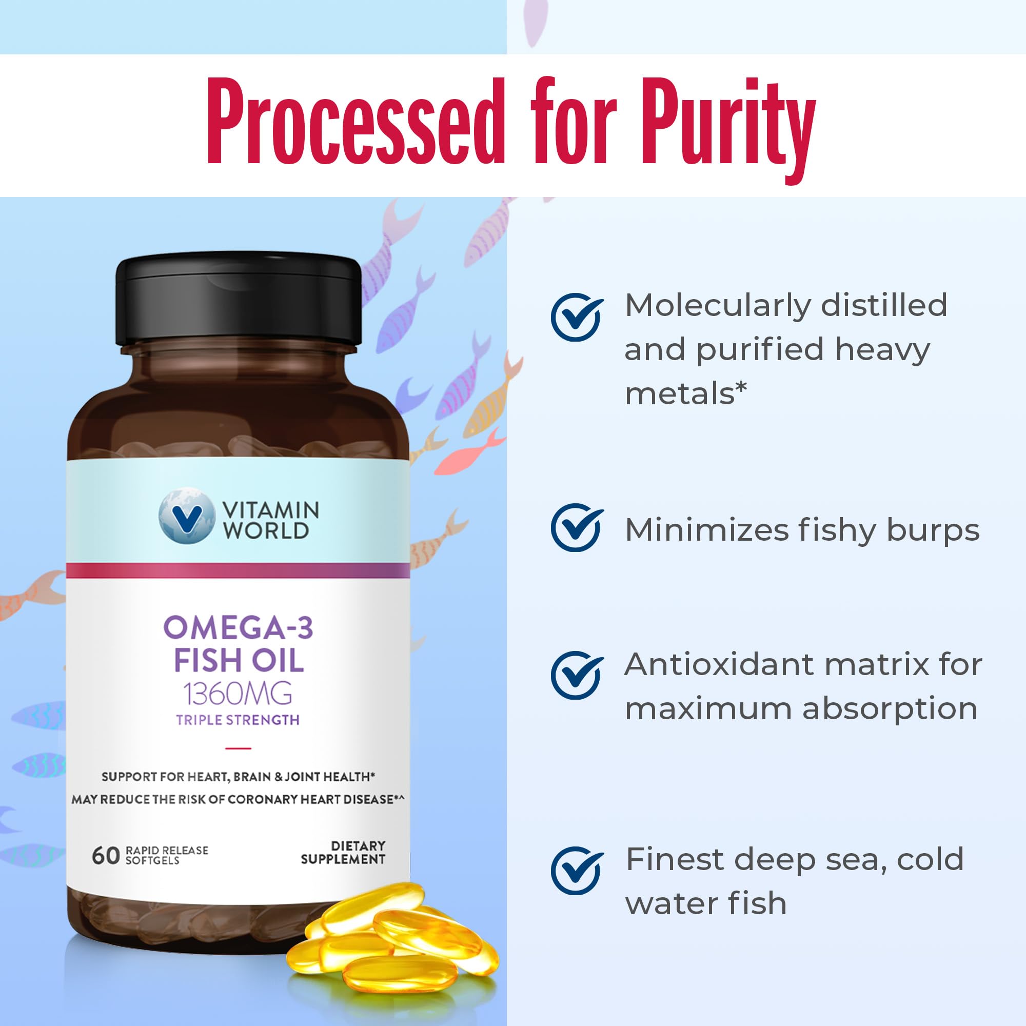 Foto 6 pulgar | Suplemento De Aceite De Pescado Omega 3 De Triple Potencia De Vitamin World - Venta Internacional.