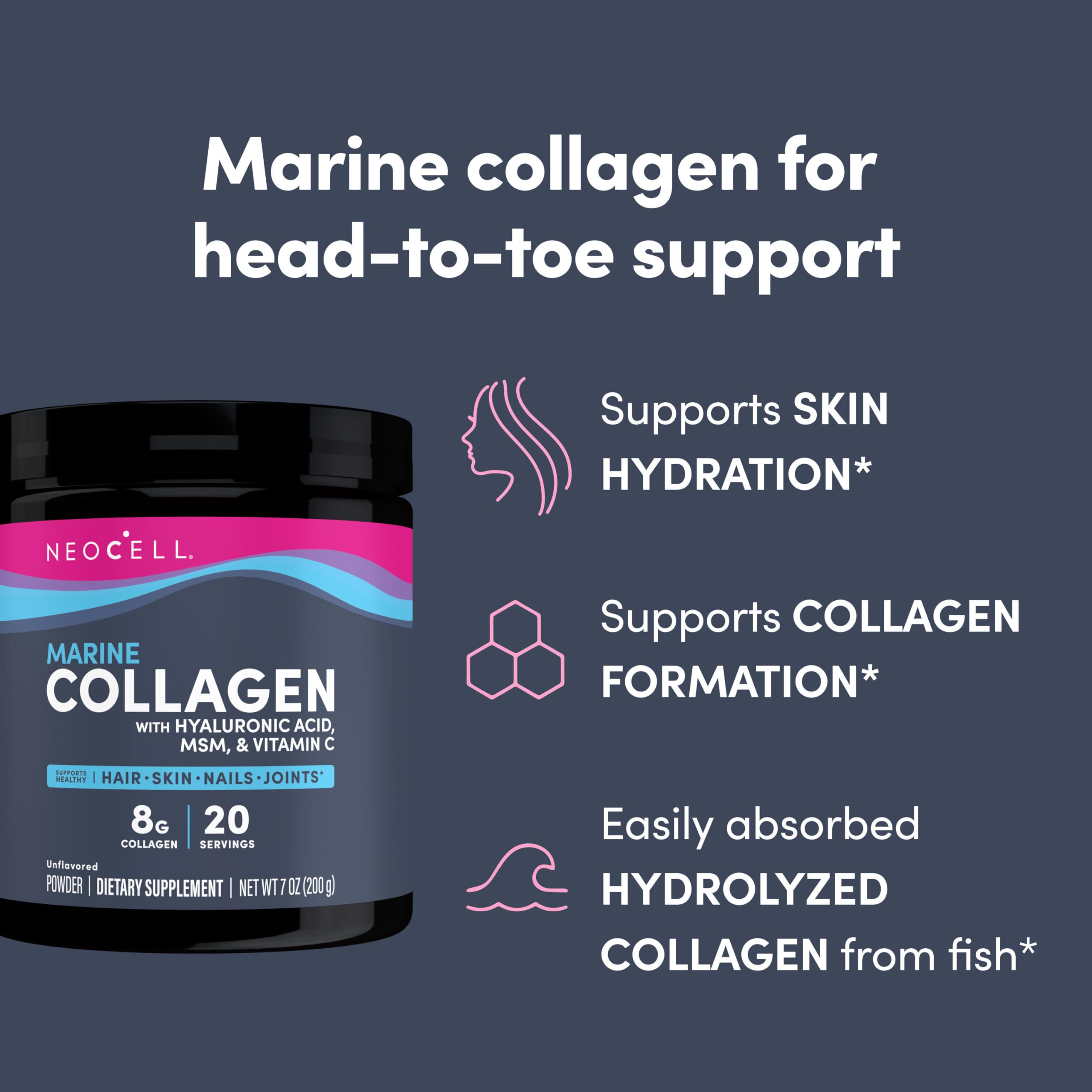 Foto 5 pulgar | Suplementos De Colágeno Marino Neocell Con Ácido Hialurónico 200 G - Venta Internacional.