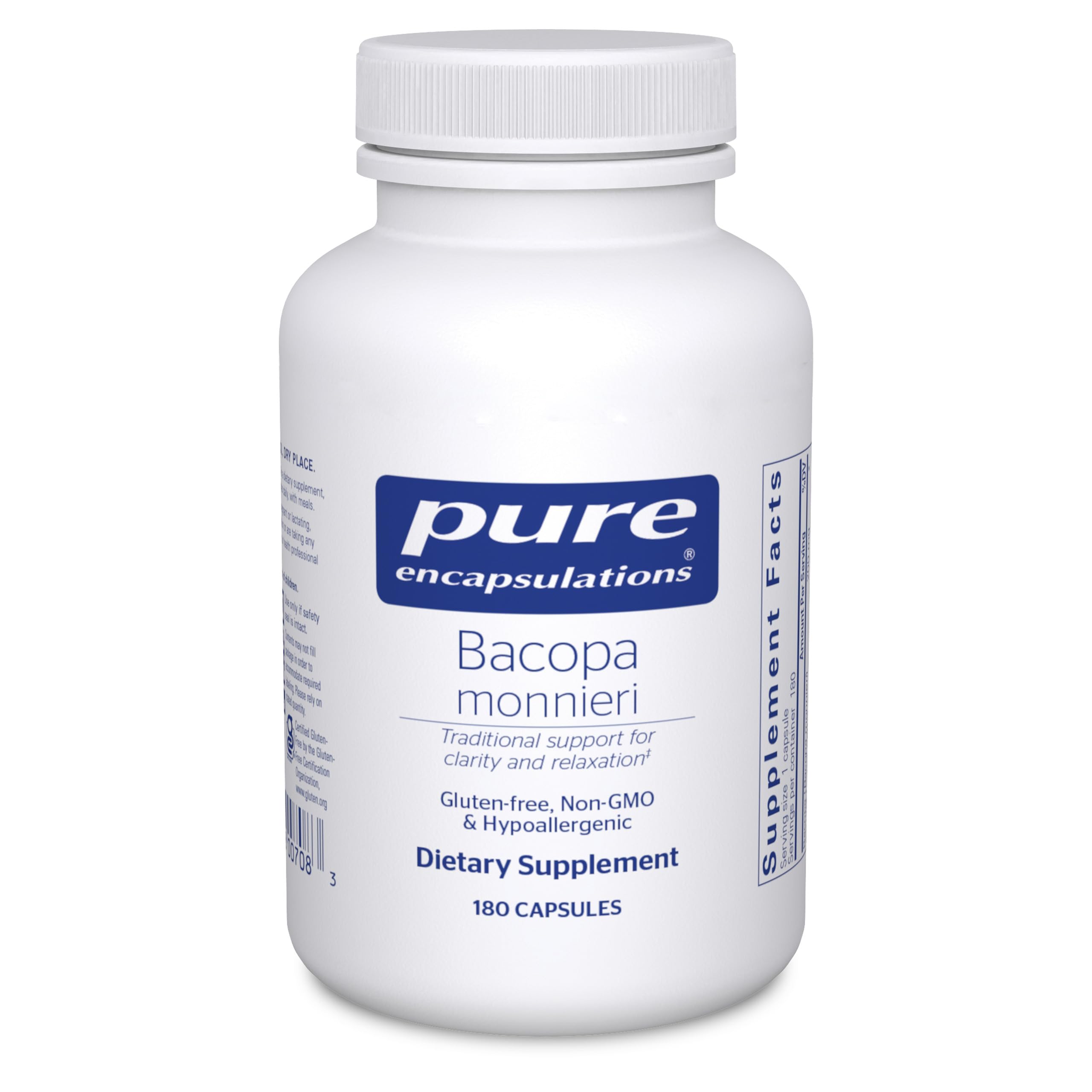 Foto 2 pulgar | Suplemento Pure Encapsulations Bacopa Monnieri 180 Cápsulas - Venta Internacional.
