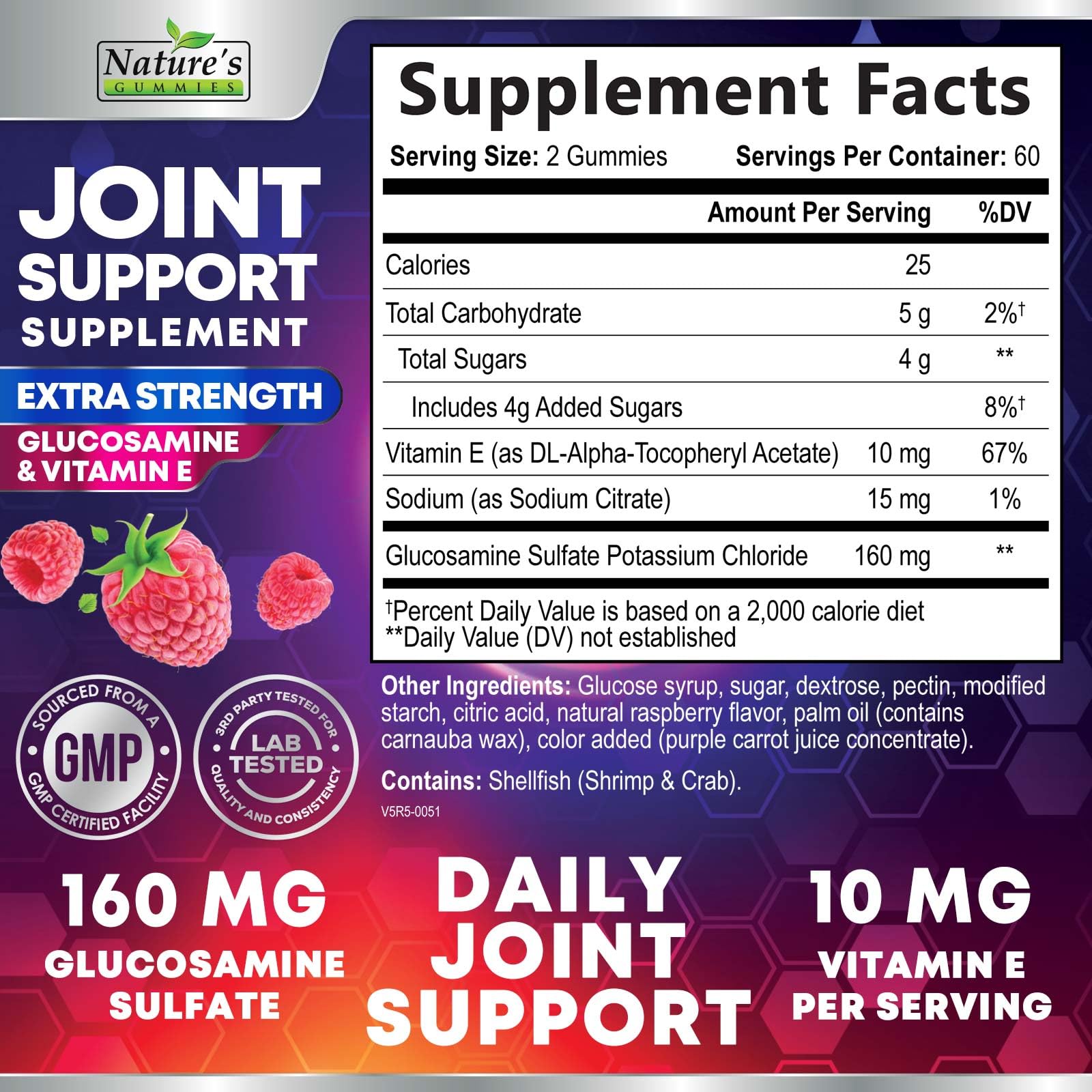 Foto 2 | Suplemento De Apoyo Para Las Articulaciones Nature's Gummies Glucosamine 120 Gomitas - Venta Internacional.