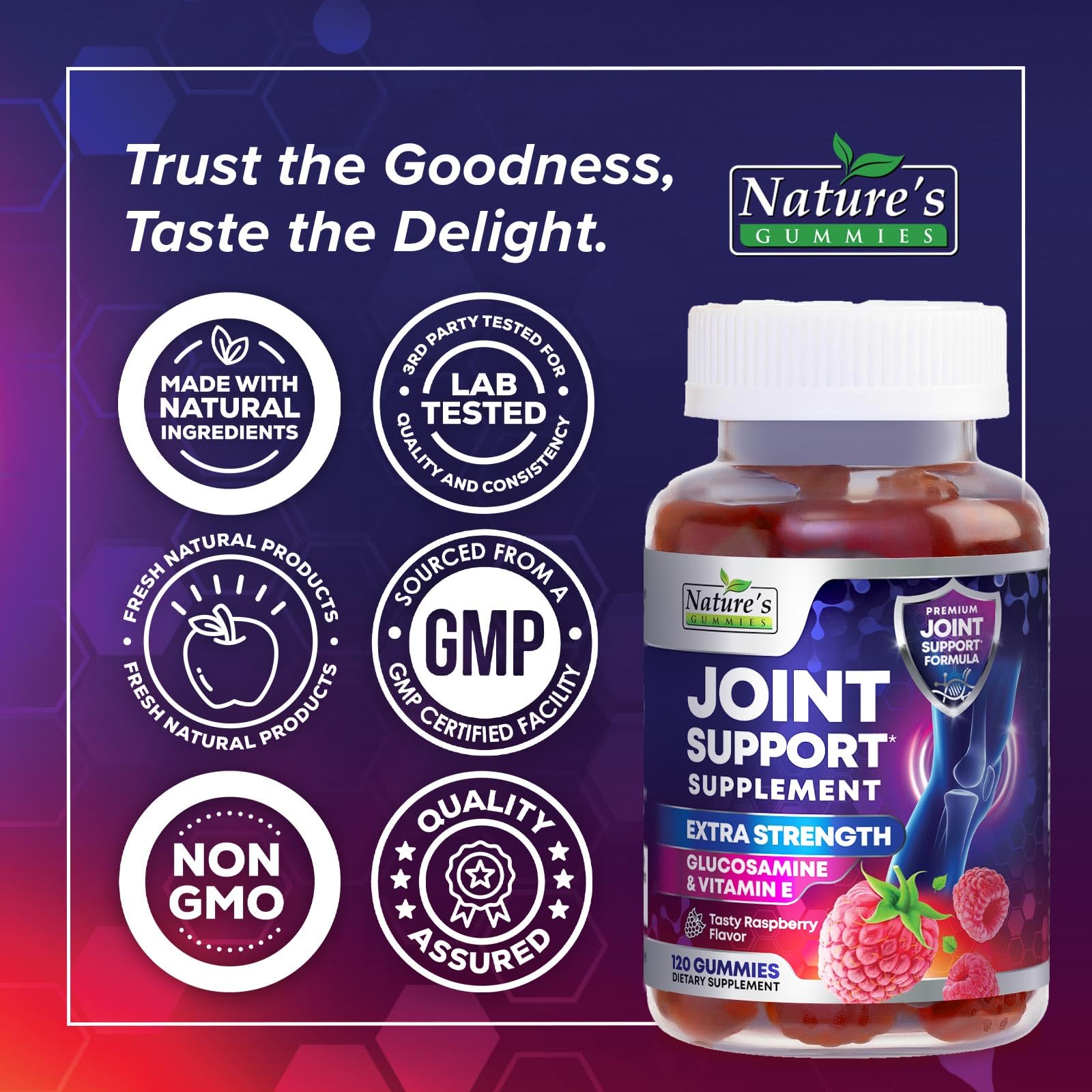 Foto 5 pulgar | Suplemento De Apoyo Para Las Articulaciones Nature's Gummies Glucosamine 120 Gomitas - Venta Internacional.