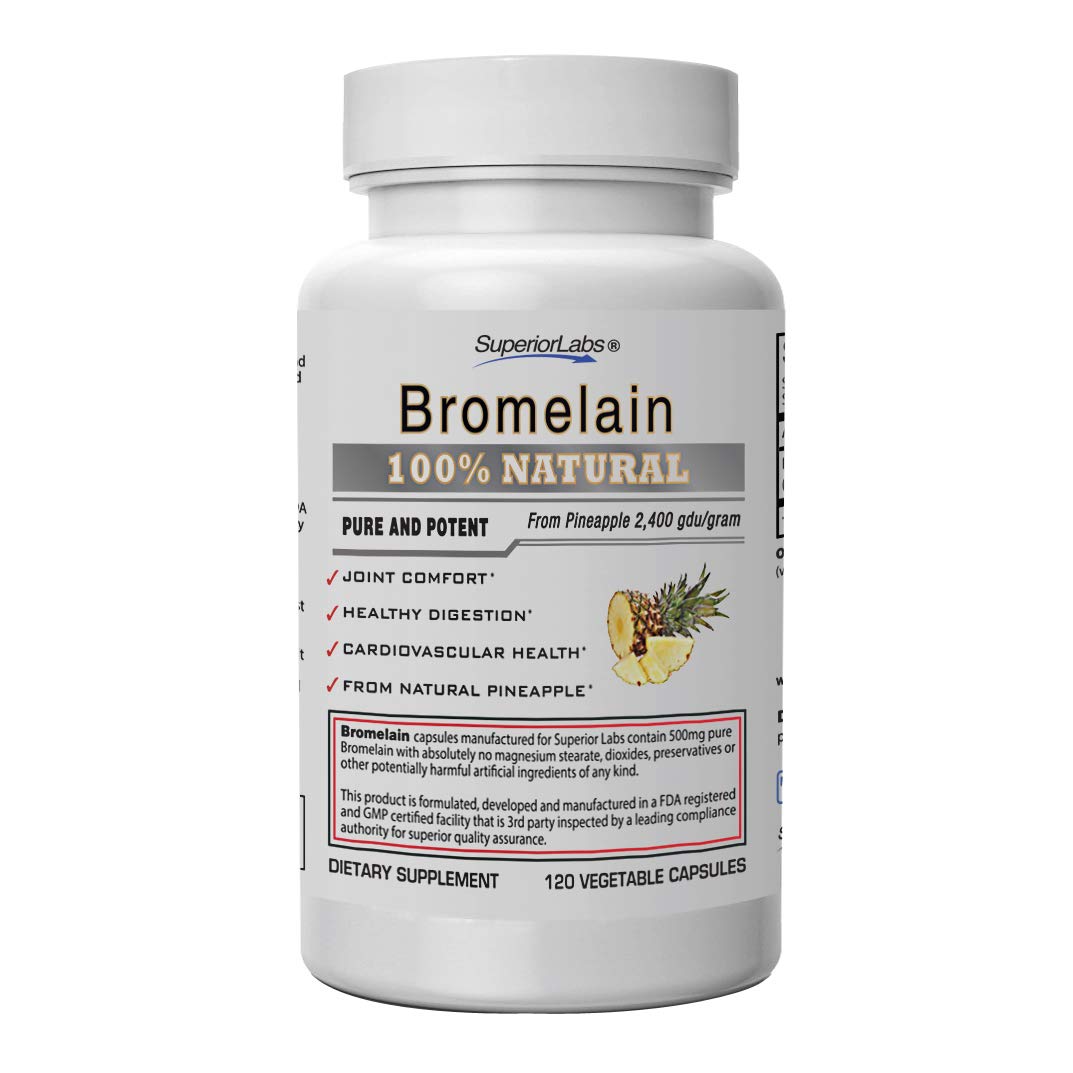 Suplemento De Bromelina De Superior Labs, 500 Mg, 120 Cápsulas - Venta Internacional.