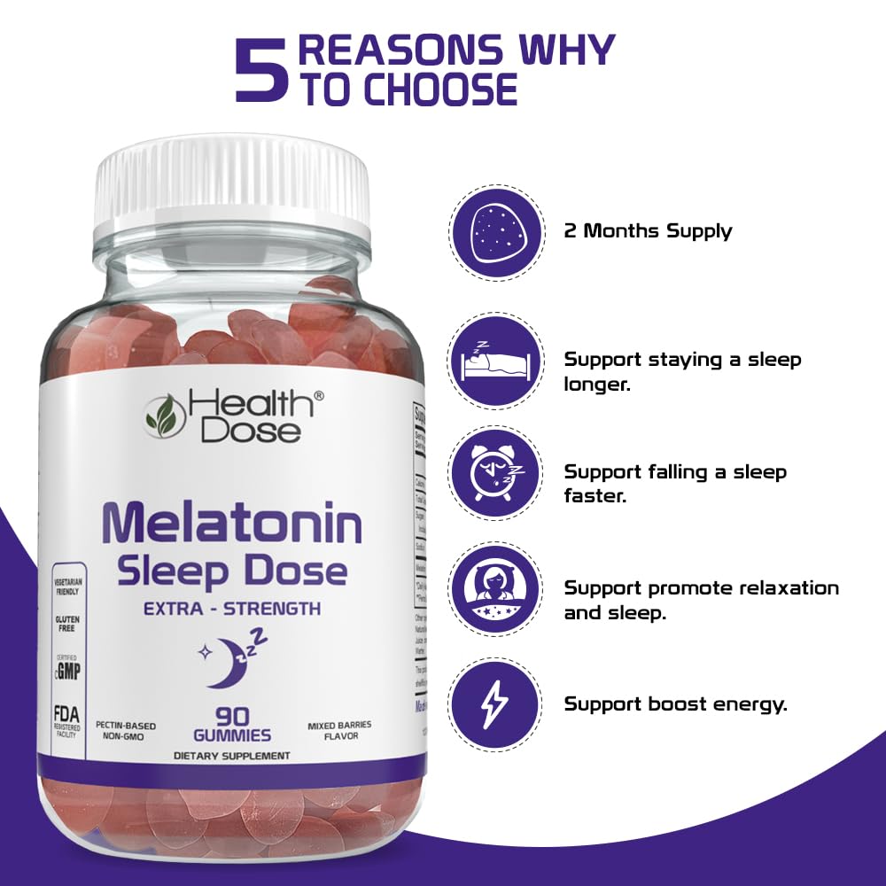 Foto 5 pulgar | Melatonina Health Dose 6 Mg Gomitas 90 Unidades - Venta Internacional
