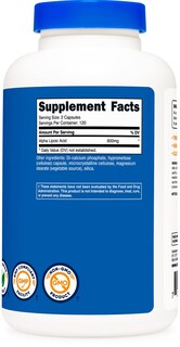 Foto 4 | Suplemento Nutricost De Ácido Alfa Lipoico 600 Mg 240 Cápsulas - Venta Internacional.