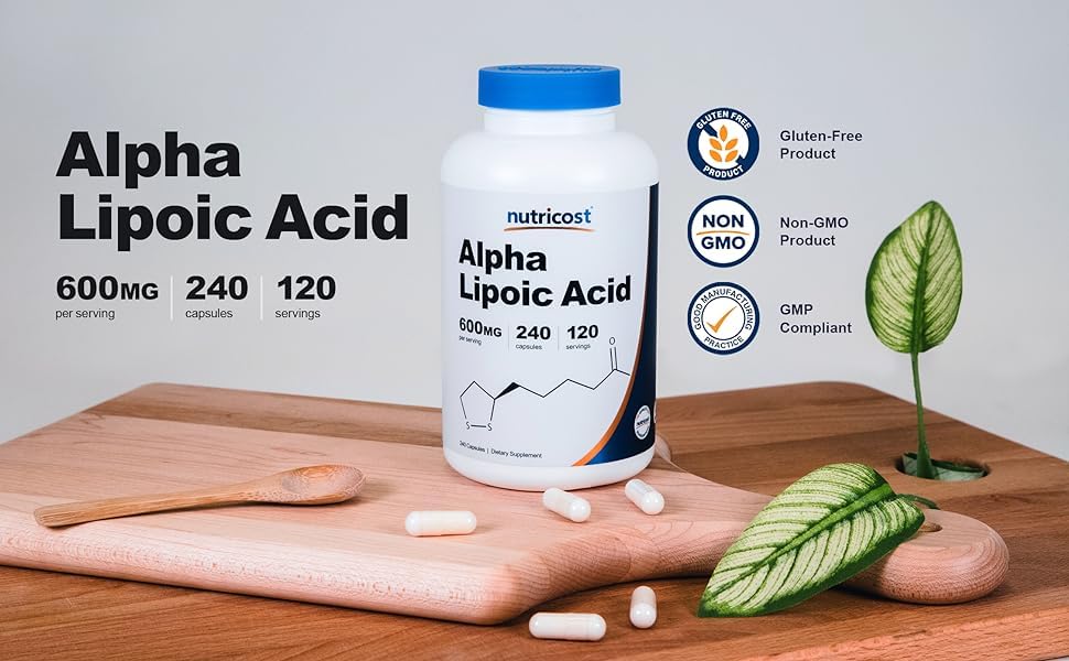 Foto 8 pulgar | Suplemento Nutricost De Ácido Alfa Lipoico 600 Mg 240 Cápsulas - Venta Internacional.