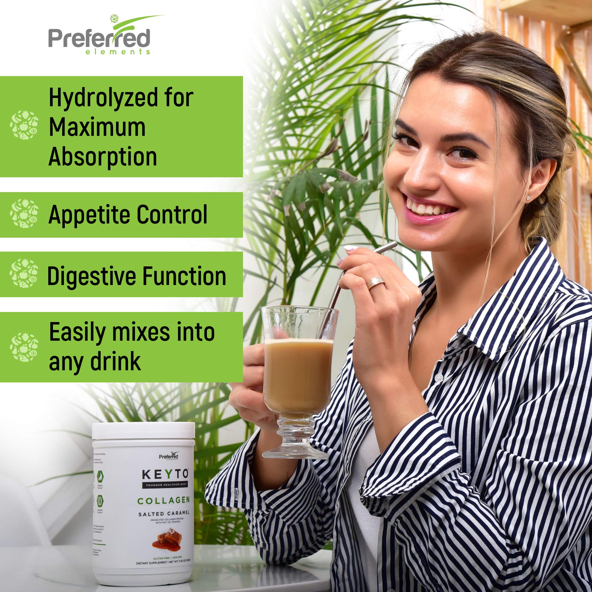Foto 4 | Proteína De Colágeno En Polvo Preferred Elements Keto Con Aceite Mct - Venta Internacional.