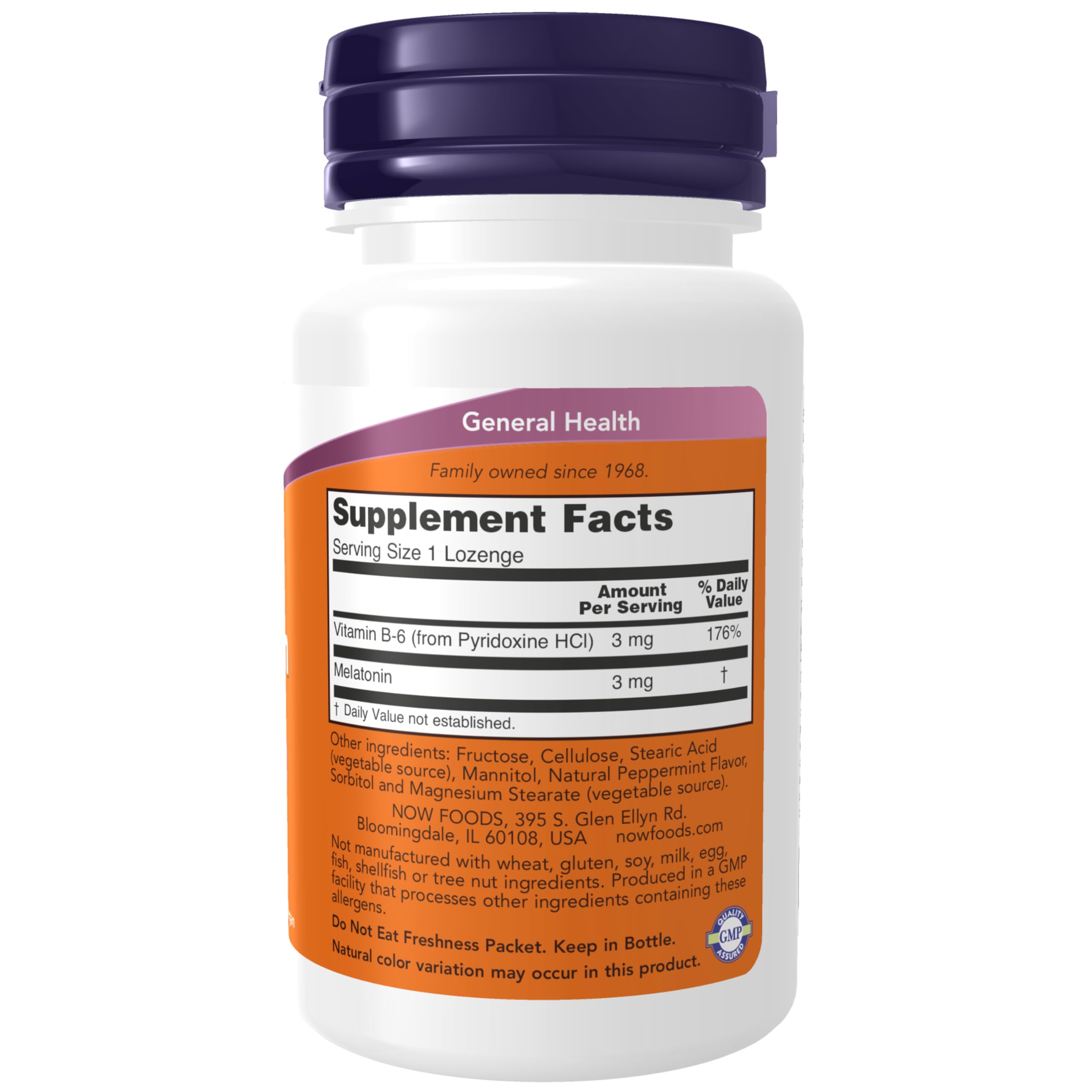 Foto 3 pulgar | Supplements Now Foods Melatonina, 3 Mg, 180 Pastillas Masticables - Venta Internacional.