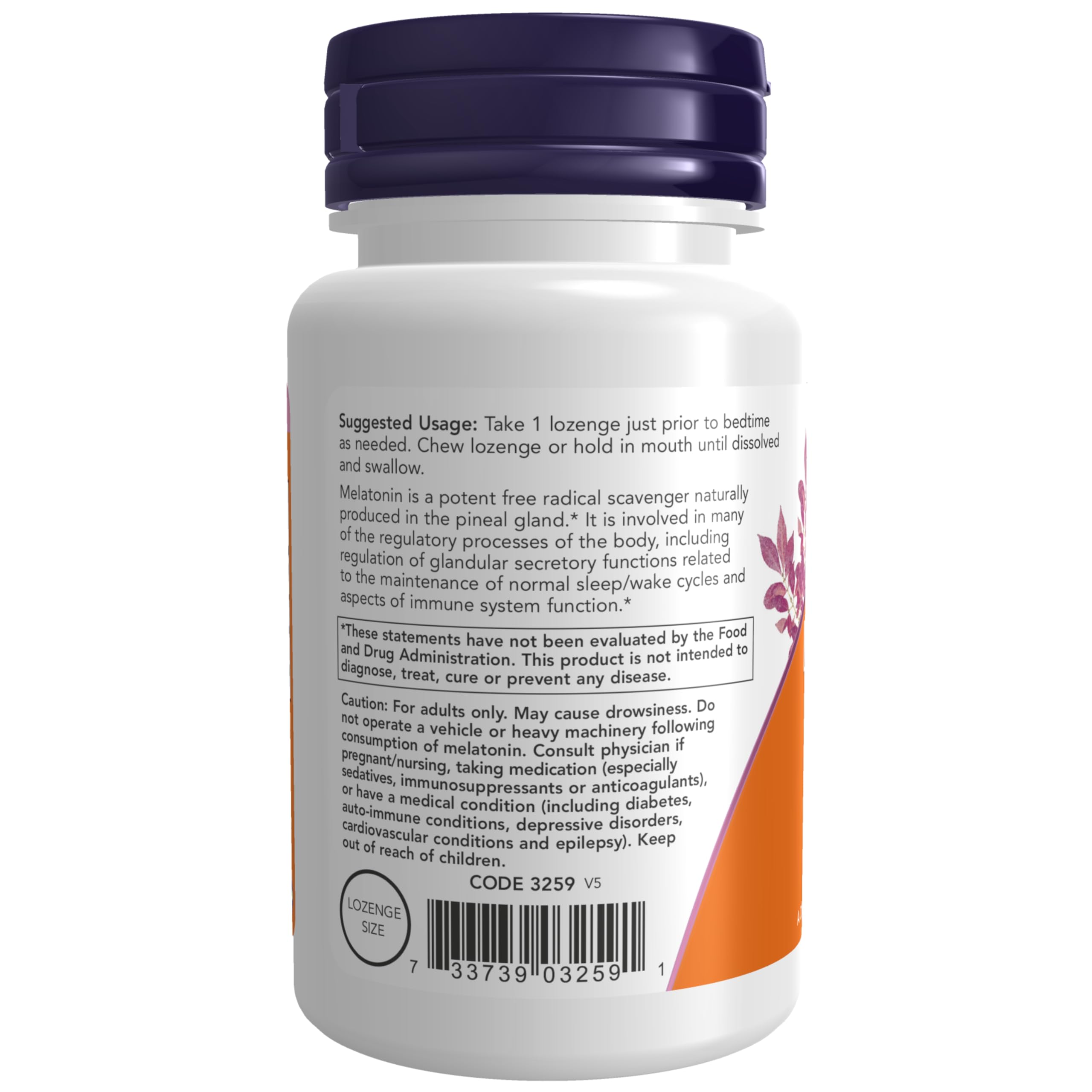 Foto 4 pulgar | Supplements Now Foods Melatonina, 3 Mg, 180 Pastillas Masticables - Venta Internacional.