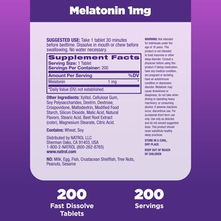 Foto 6 | Suplemento Natrol Melatonin Fast Dissolve 1 Mg 200 Comprimidos - Venta Internacional.